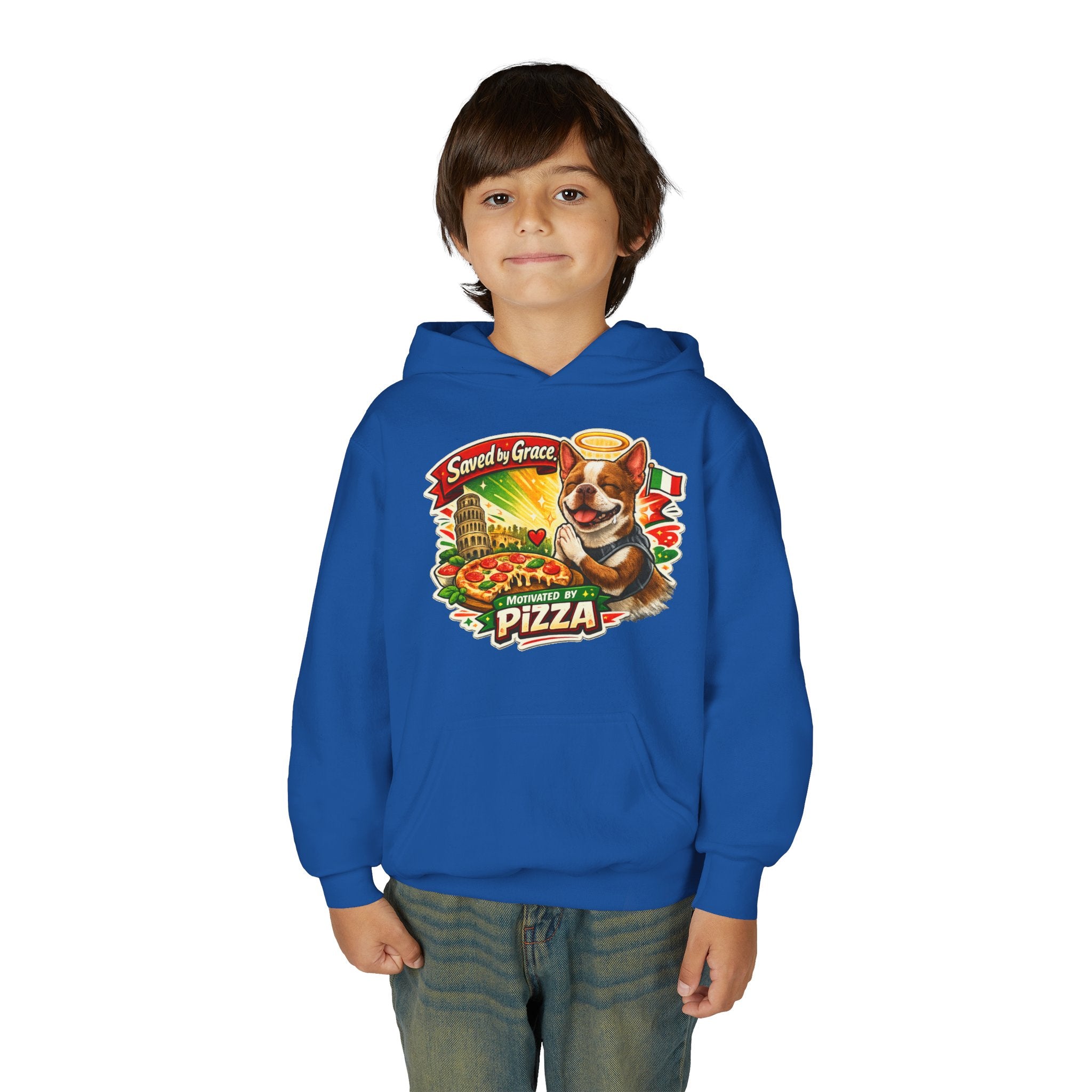 Olli the Boston Terrier Pizza Adventure Hoodie | My Nose Says This Way sweatshirt
