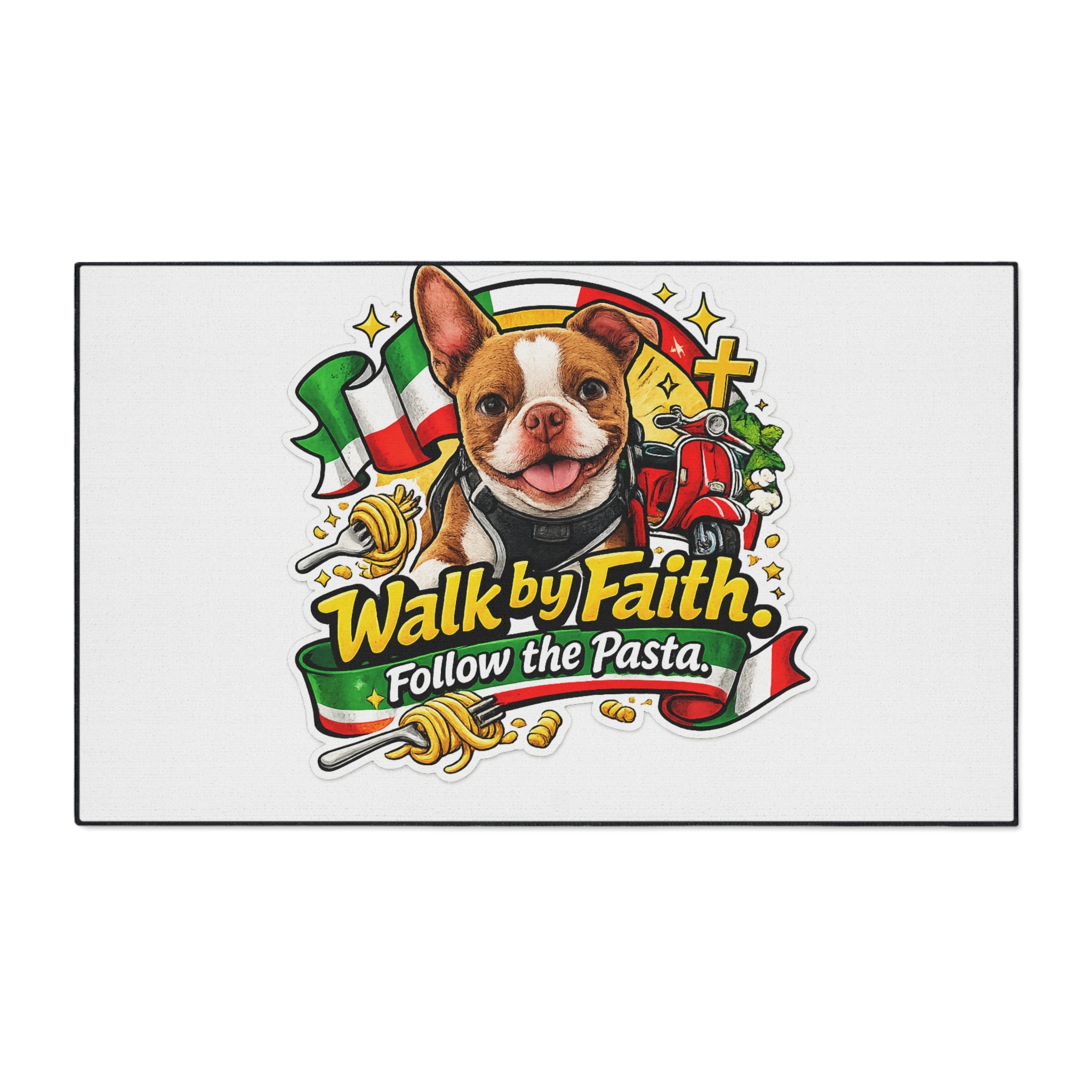 Walk by Faith Follow the Pasta Floor Mat | Italian Dog Design
