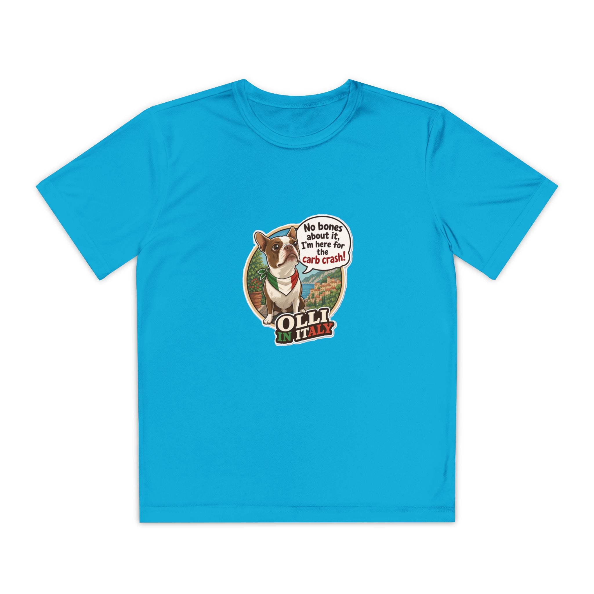 Youth Competitor Tee - 'Ollie the Boston Terrier' Funny Kids Racing Shirt
