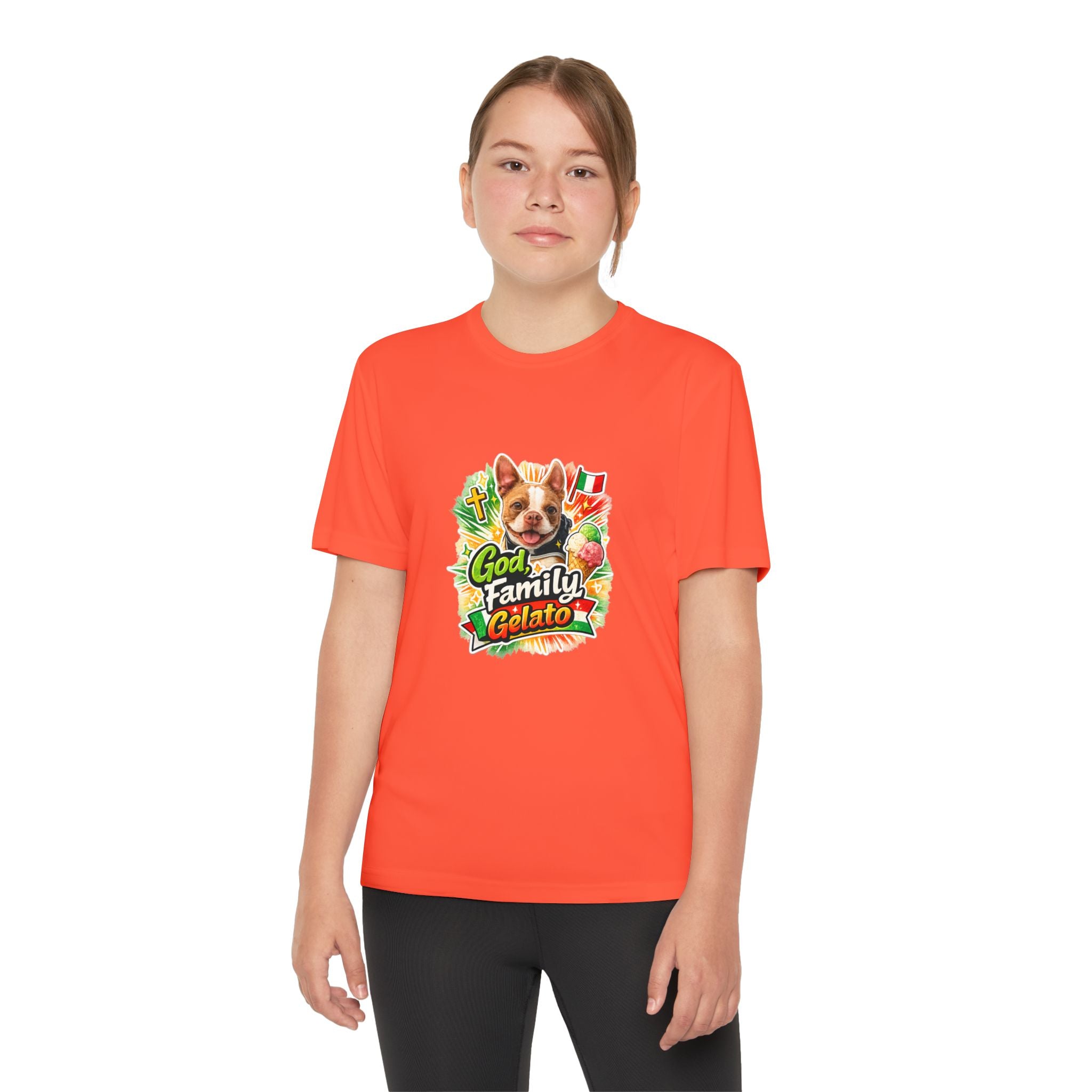 Youth Graphic Tee — 'God, Family, Gelato' Dog Logo