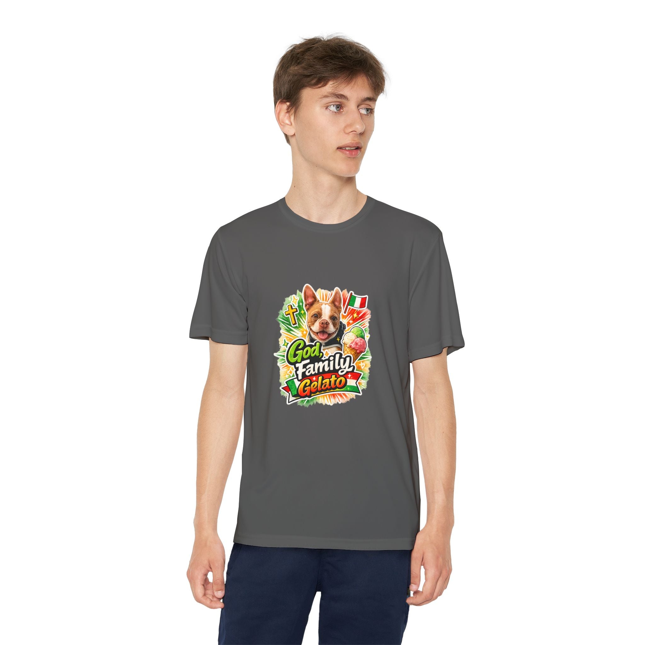 Youth Graphic Tee — 'God, Family, Gelato' Dog Logo