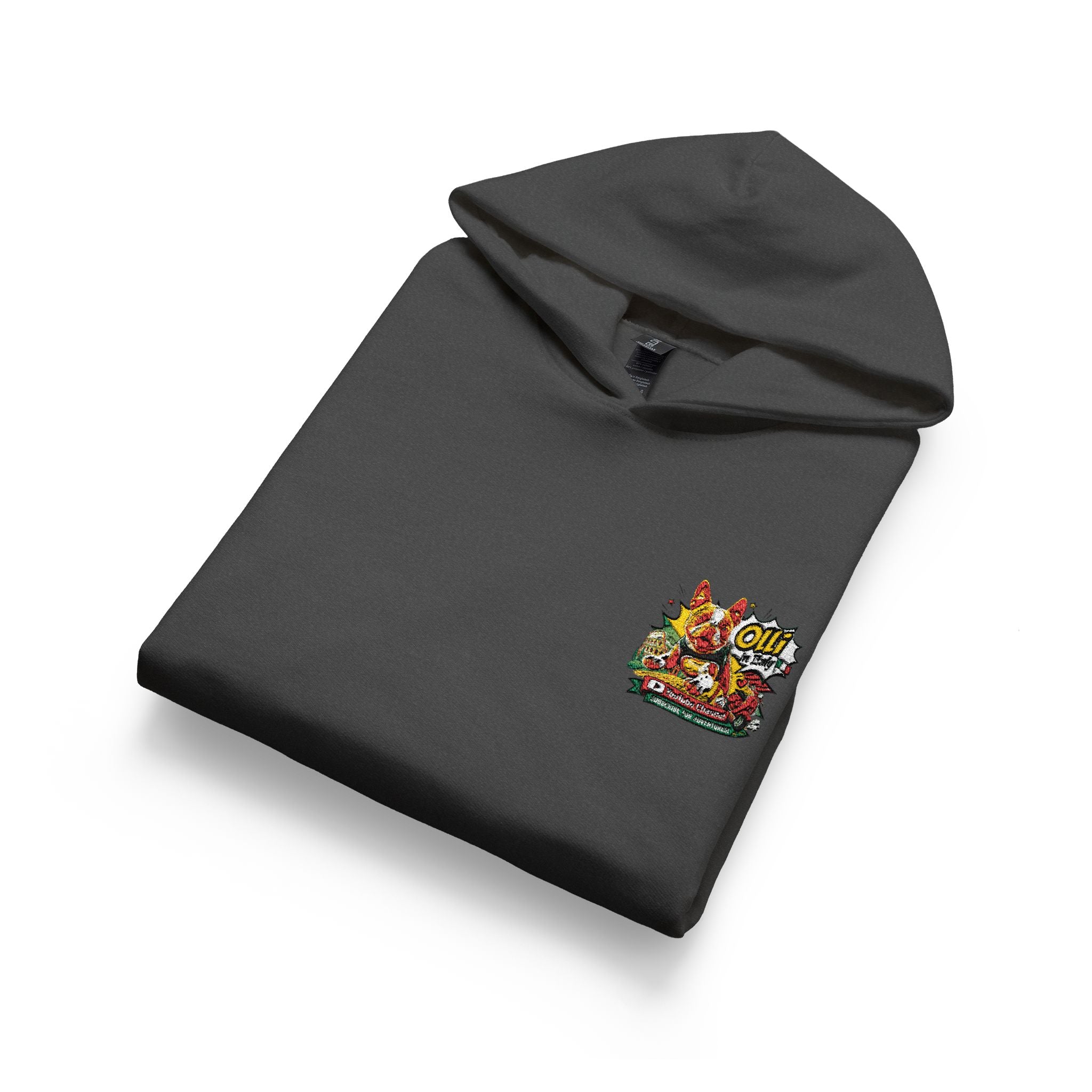 Olli the Boston Terrier Kids Hoodie with Colorful Confetti Pocket Print
