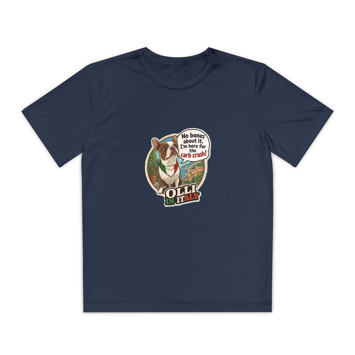 Youth Competitor Tee - 'Ollie the Boston Terrier' Funny Kids Racing Shirt