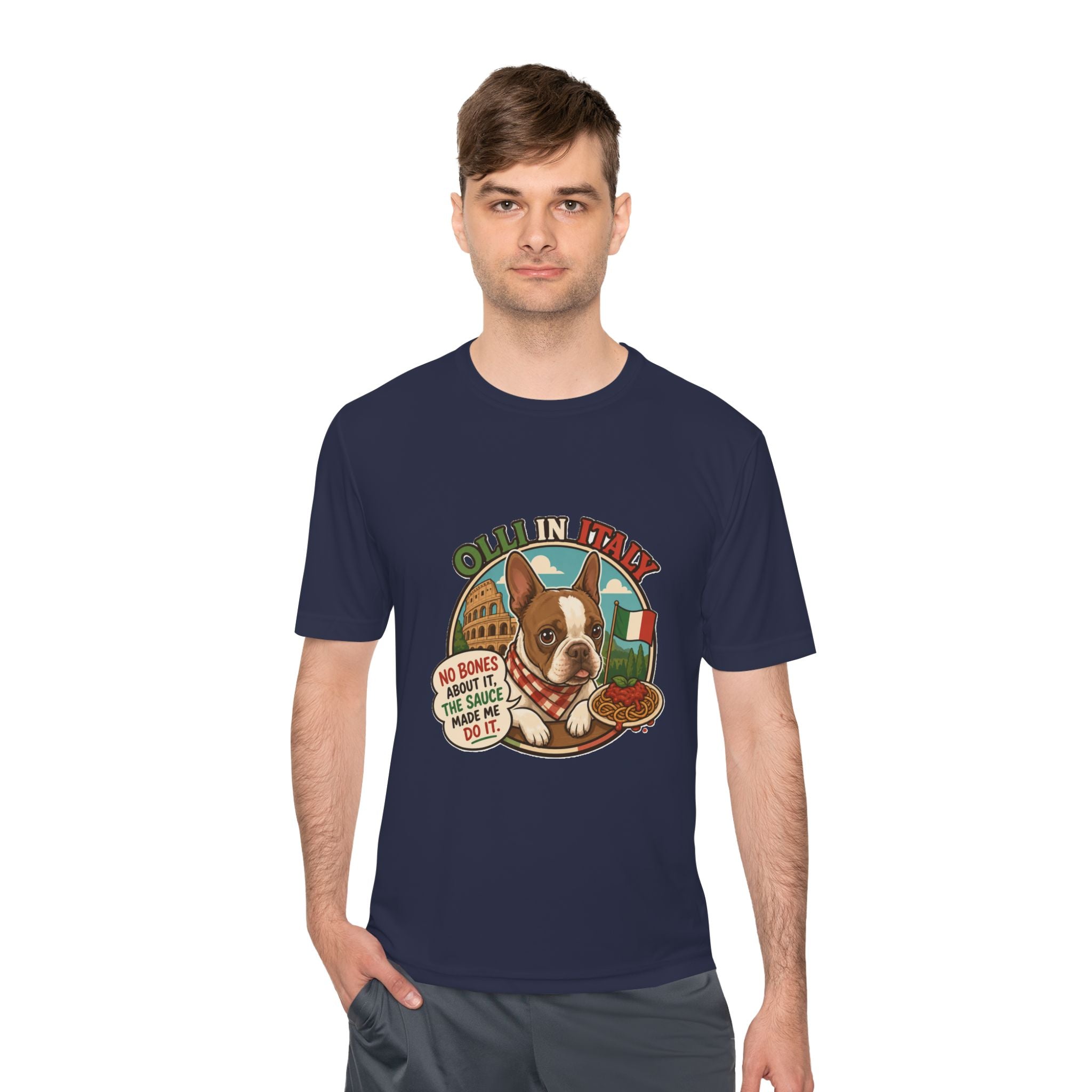 Olli In Italy Boston Terrier Tee | Italian Food Pizza Dog Design