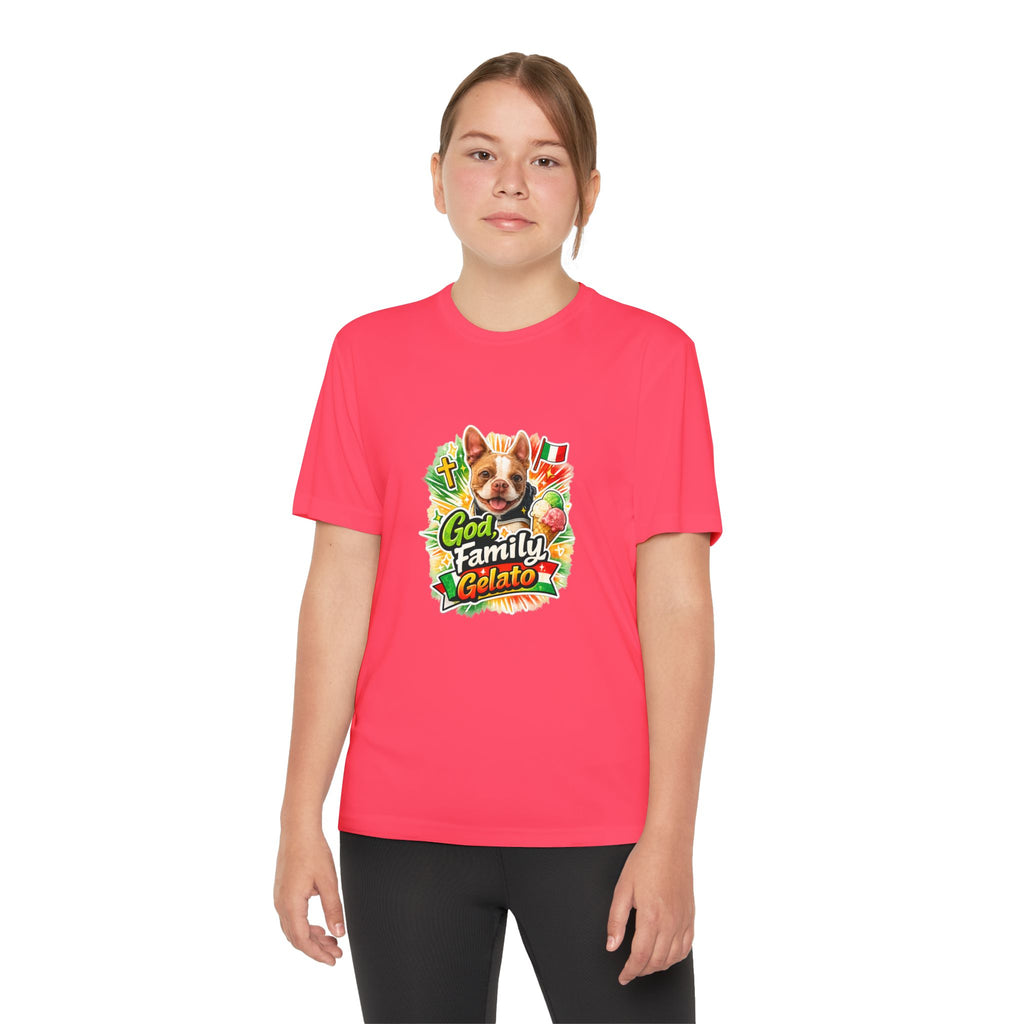 Youth Graphic Tee — 'God, Family, Gelato' Dog Logo