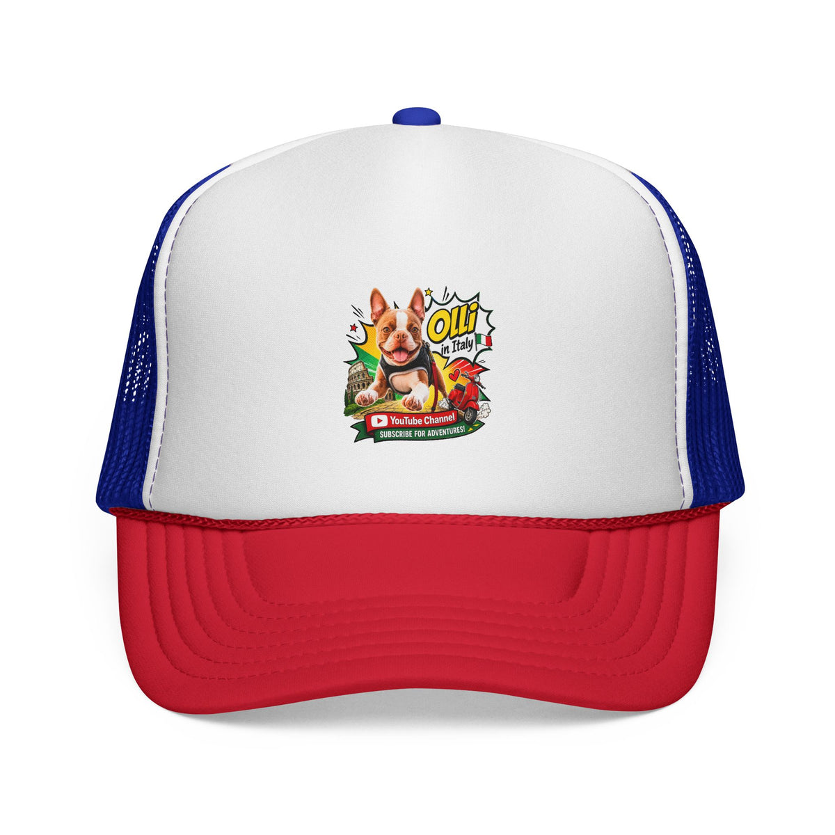 Olli in Italy Boston Terrier Trucker Cap, God Is Good All the Time