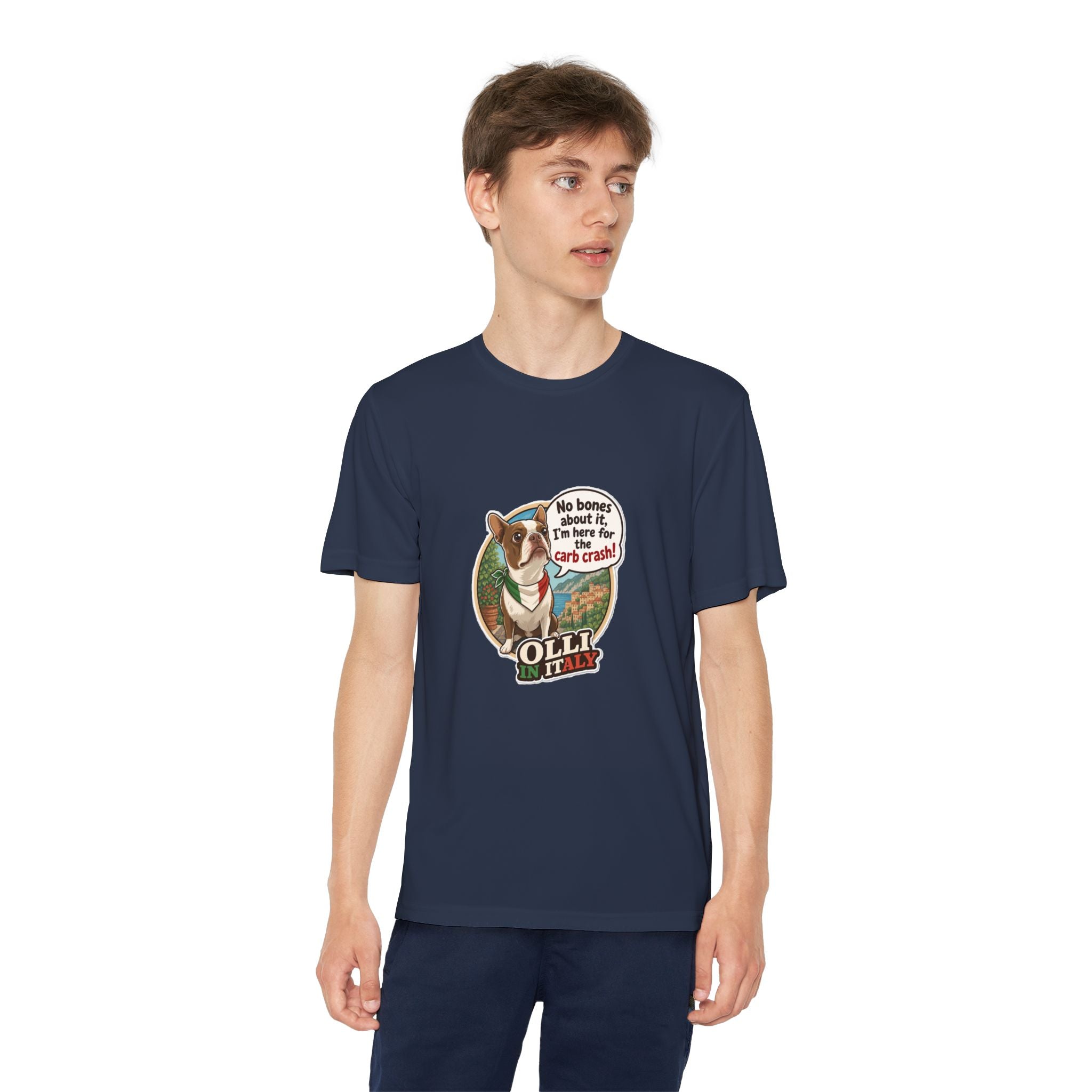Youth Competitor Tee - 'Ollie the Boston Terrier' Funny Kids Racing Shirt