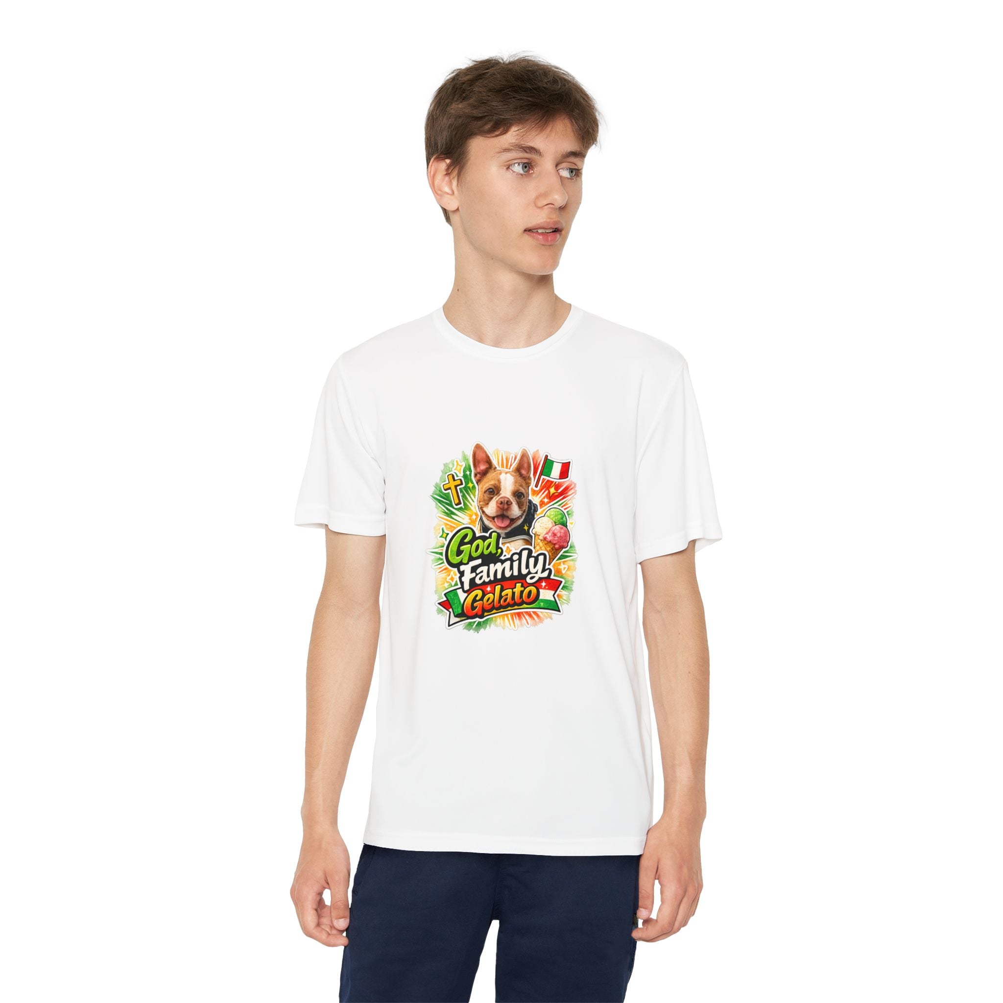 Youth Graphic Tee — 'God, Family, Gelato' Dog Logo