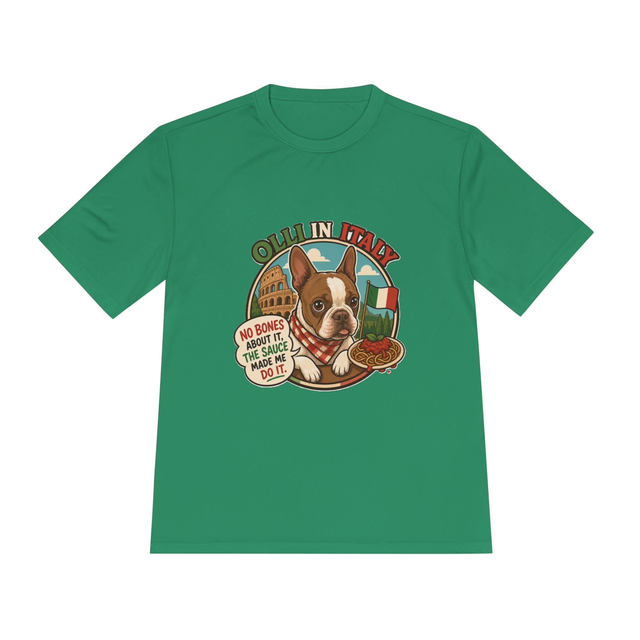 Olli In Italy Boston Terrier Tee | Italian Food Pizza Dog Design