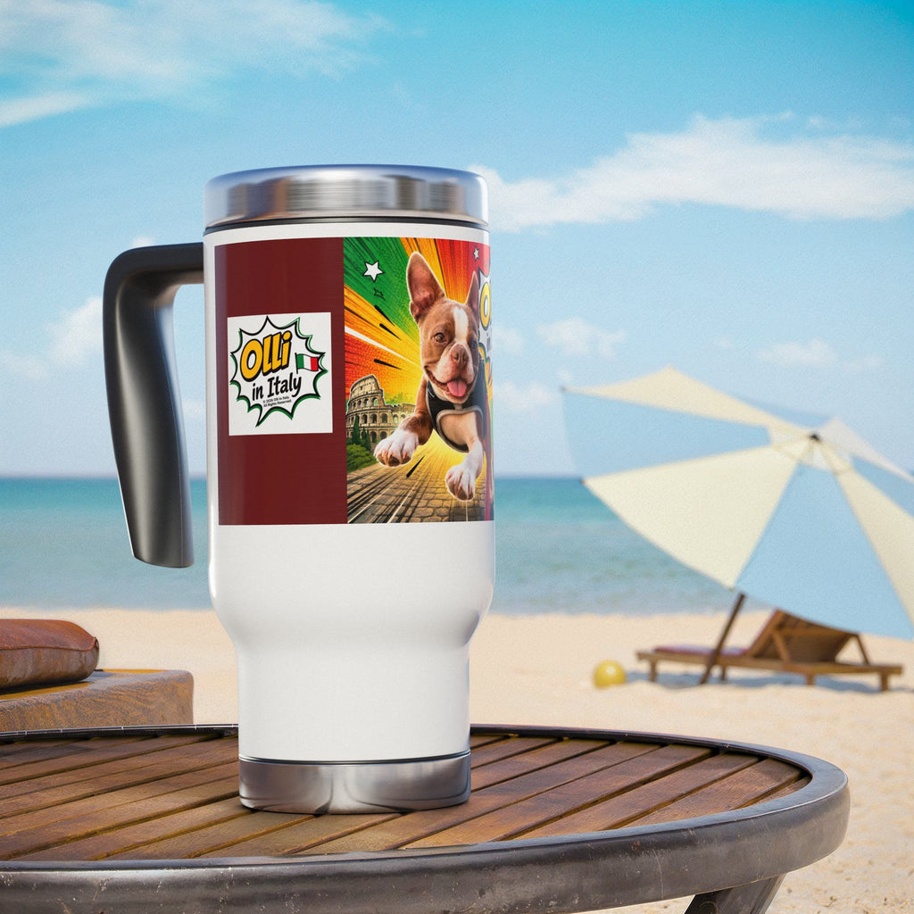 Stainless Steel Travel Mug with Handle, 14oz