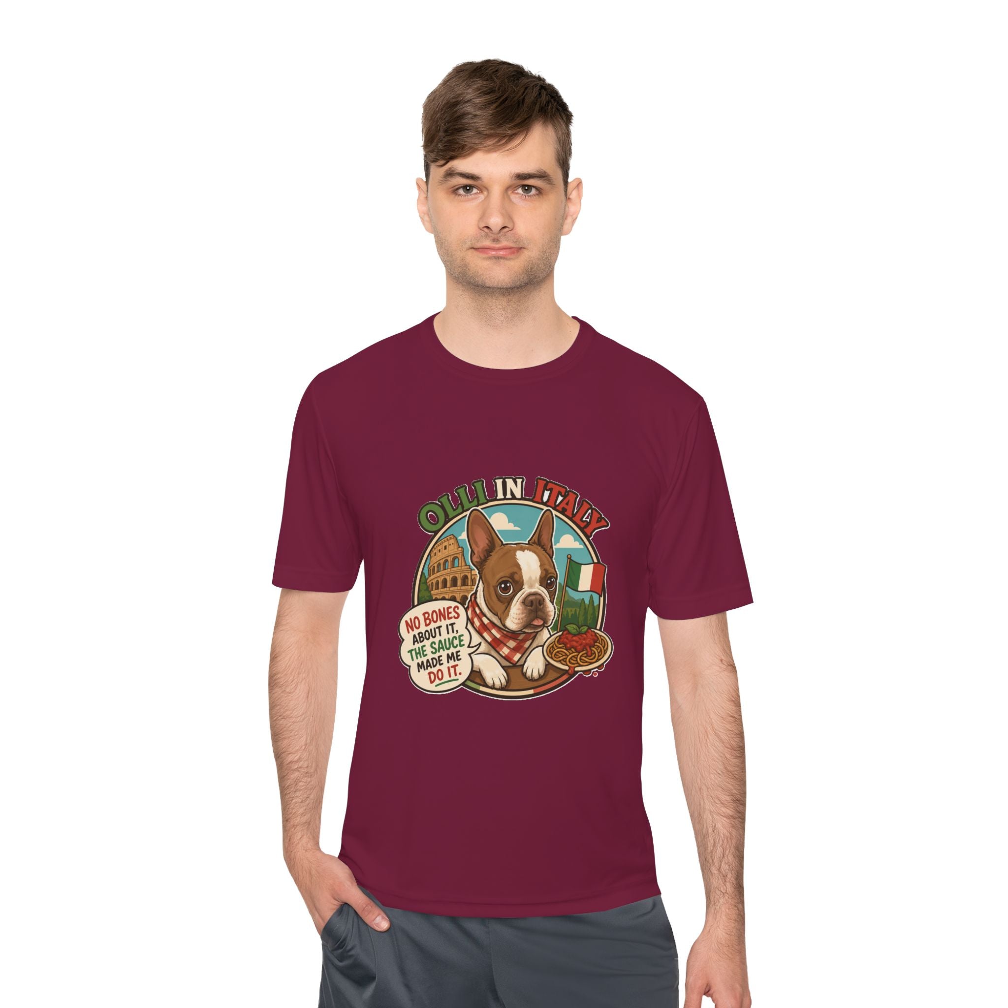 Olli In Italy Boston Terrier Tee | Italian Food Pizza Dog Design