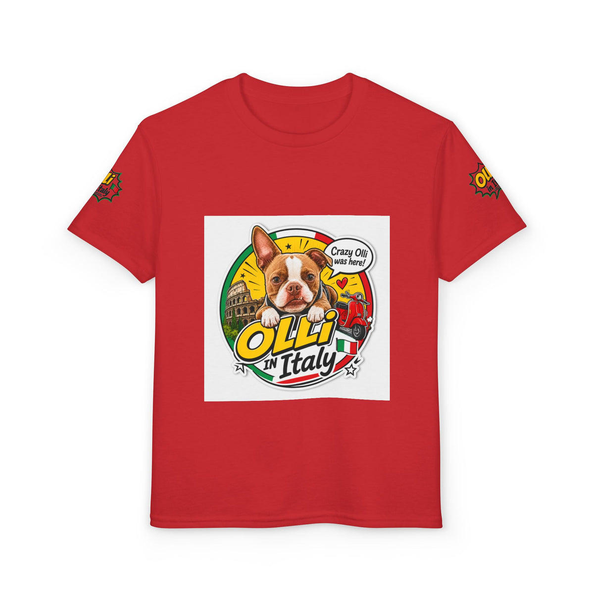 Youth T-Shirt – Crazy Olli Boston Terrier in Italy Graphic