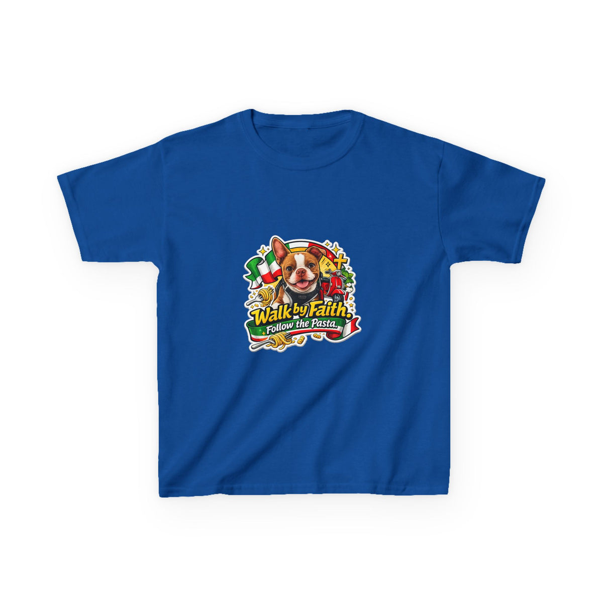 Kids Boston Terrier Walk by Faith Graphic Tee