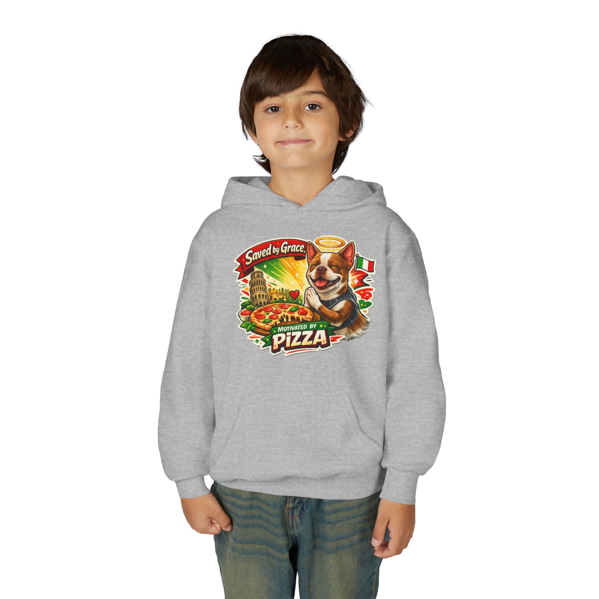 Olli the Boston Terrier Pizza Adventure Hoodie | My Nose Says This Way sweatshirt