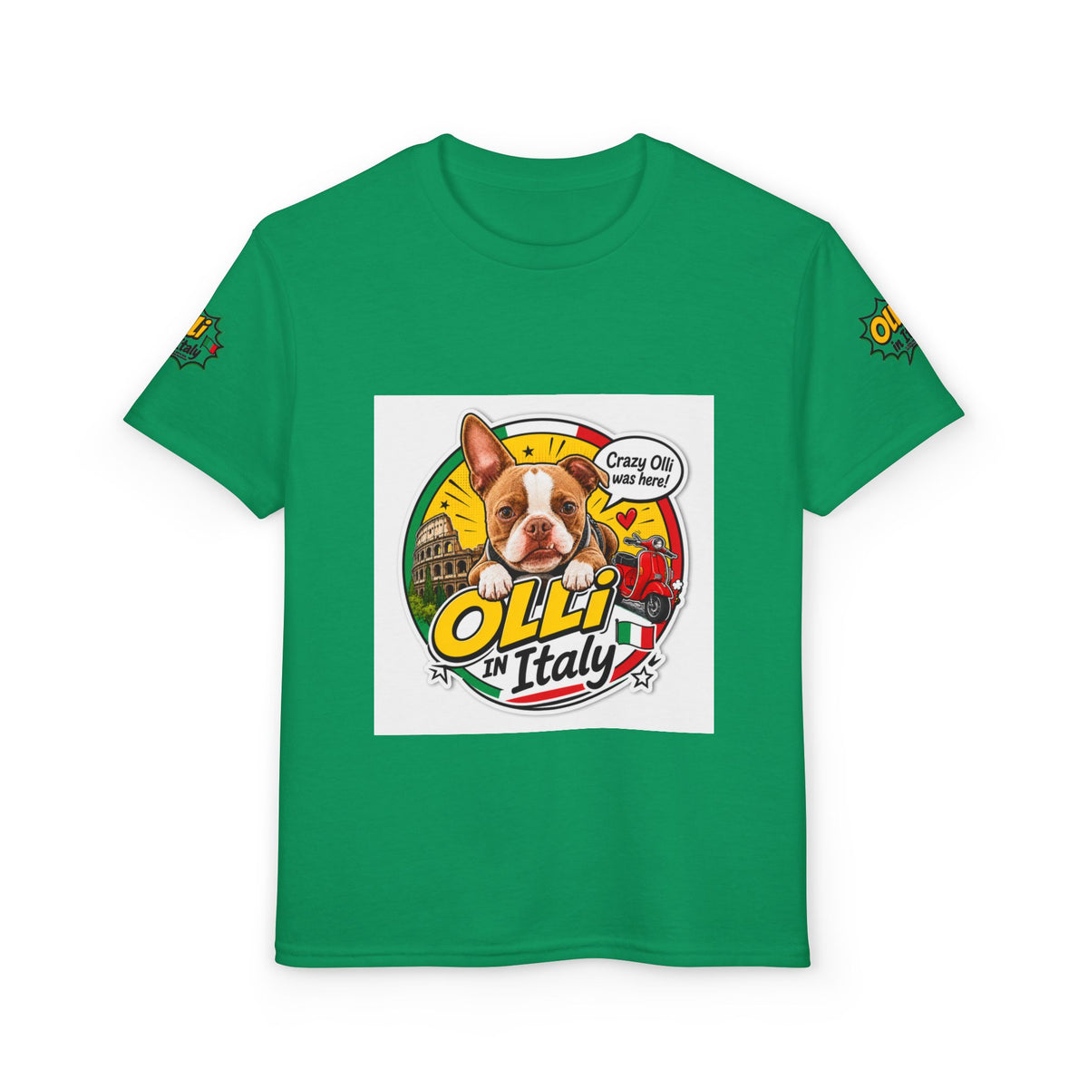 Youth T-Shirt – Crazy Olli Boston Terrier in Italy Graphic