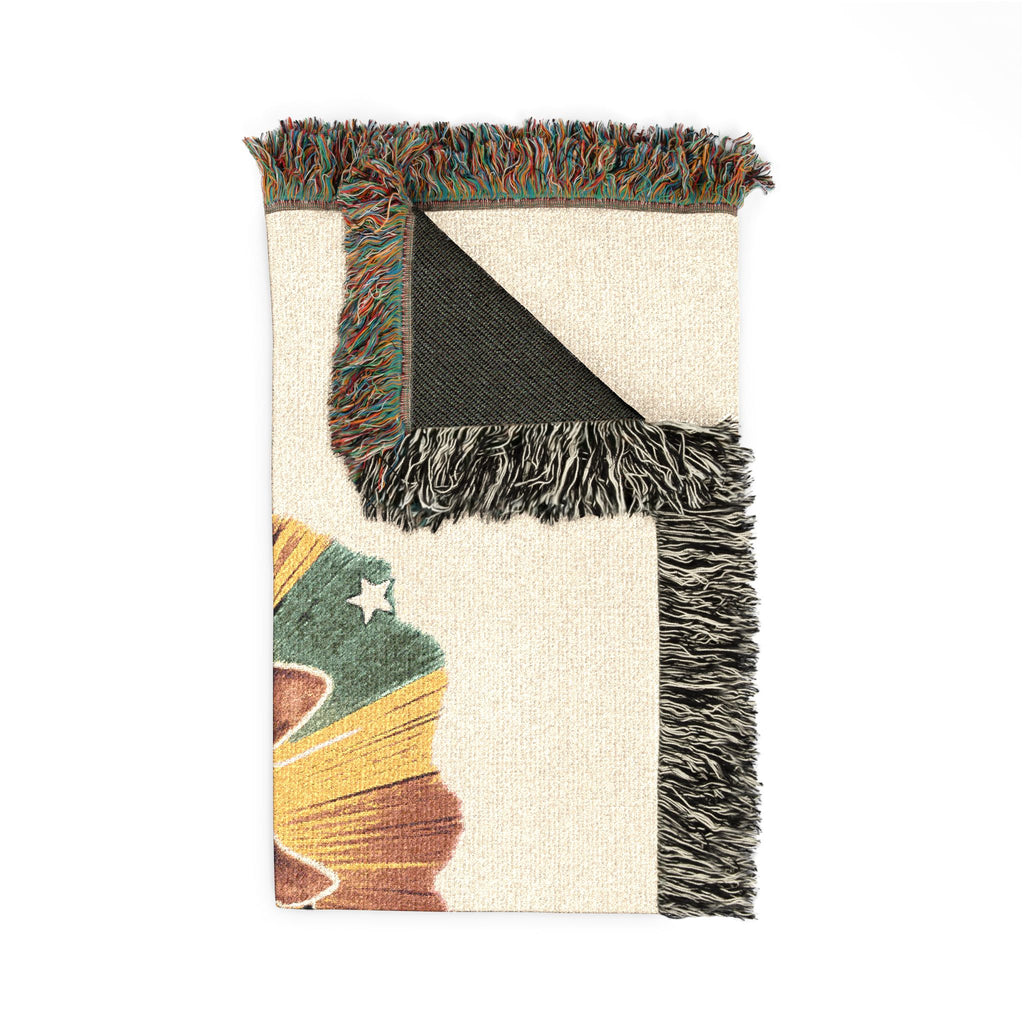 Olli in Italy dog illustration Woven Blanket | travel retro pet throw