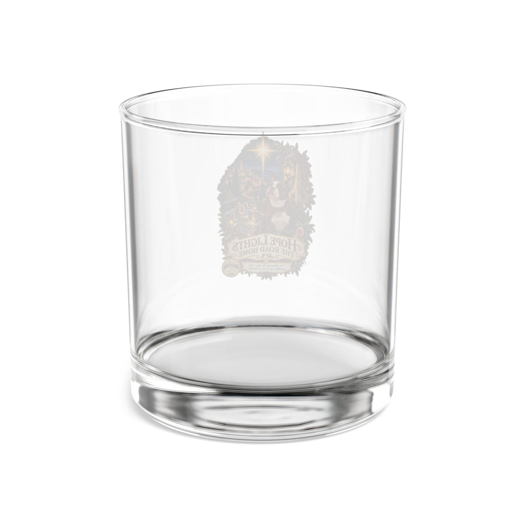 Christmas Hope Lights Rocks Glass — 10oz Holiday Whiskey Tumbler with Nativity Design