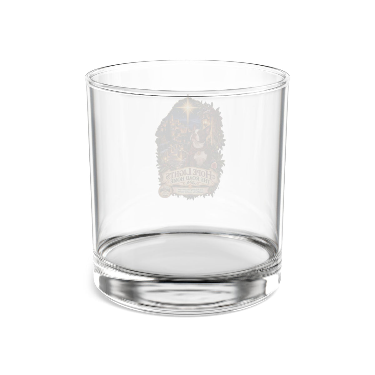 Christmas Hope Lights Rocks Glass — 10oz Holiday Whiskey Tumbler with Nativity Design