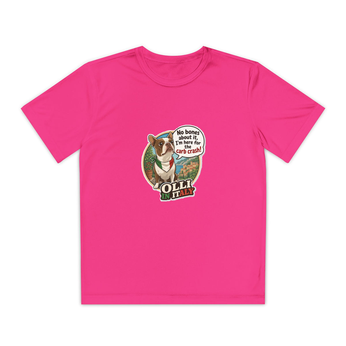 Youth Competitor Tee - 'Ollie the Boston Terrier' Funny Kids Racing Shirt