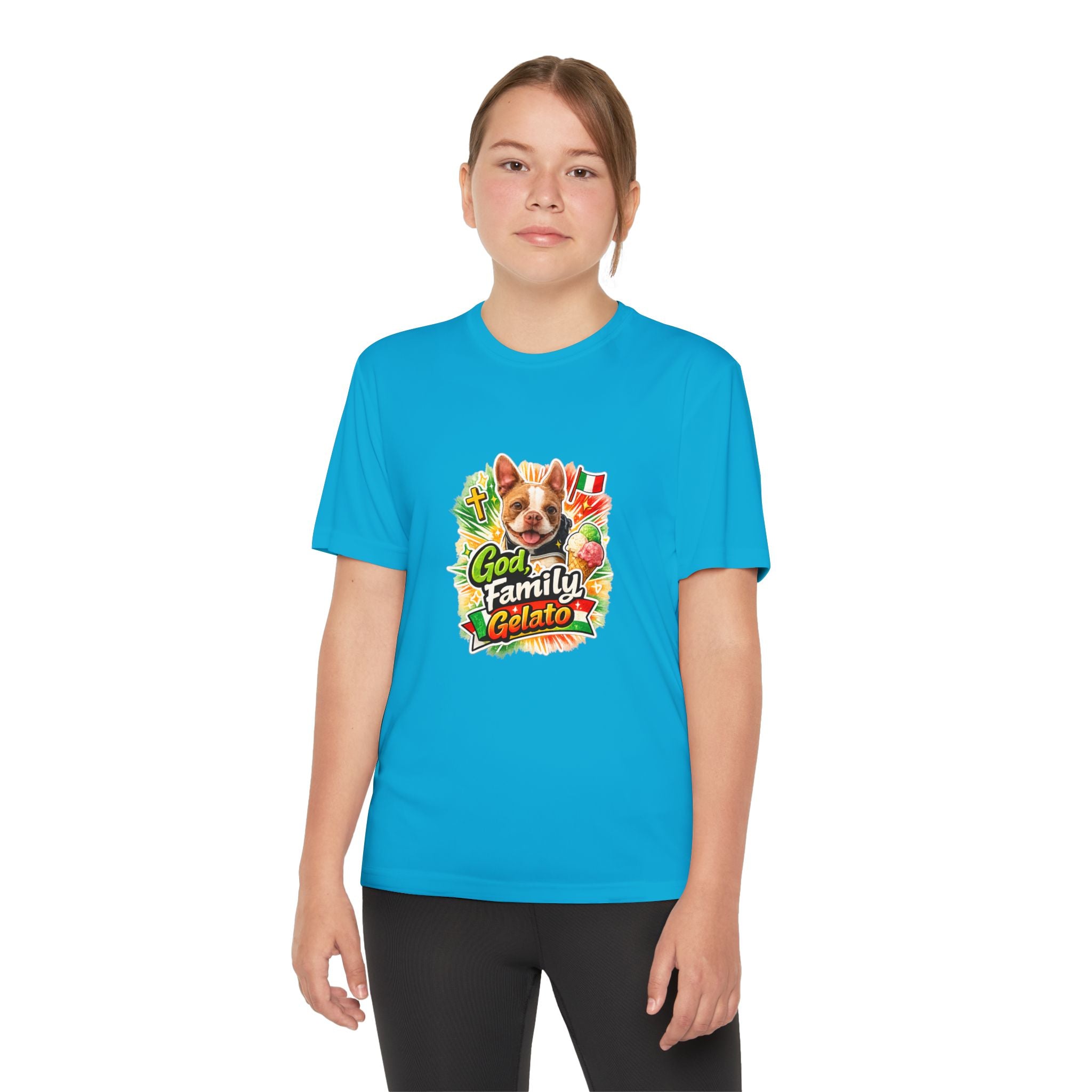 Youth Graphic Tee — 'God, Family, Gelato' Dog Logo