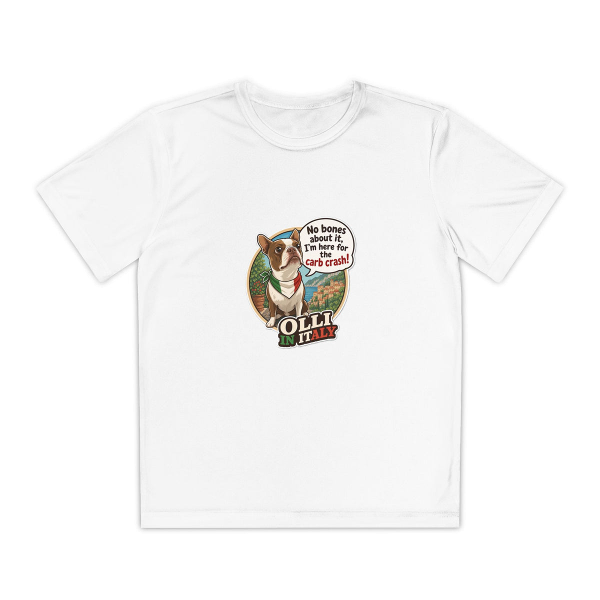 Youth Competitor Tee - 'Olli the Boston Terrier' Funny Kids Racing Shirt