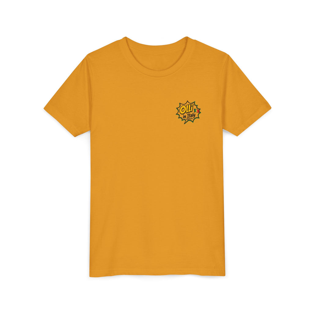 Kids' Pizza Olli the Boston Terrier Tee — "Saved by Grace" Funny Italian Pizza Youth Shirt