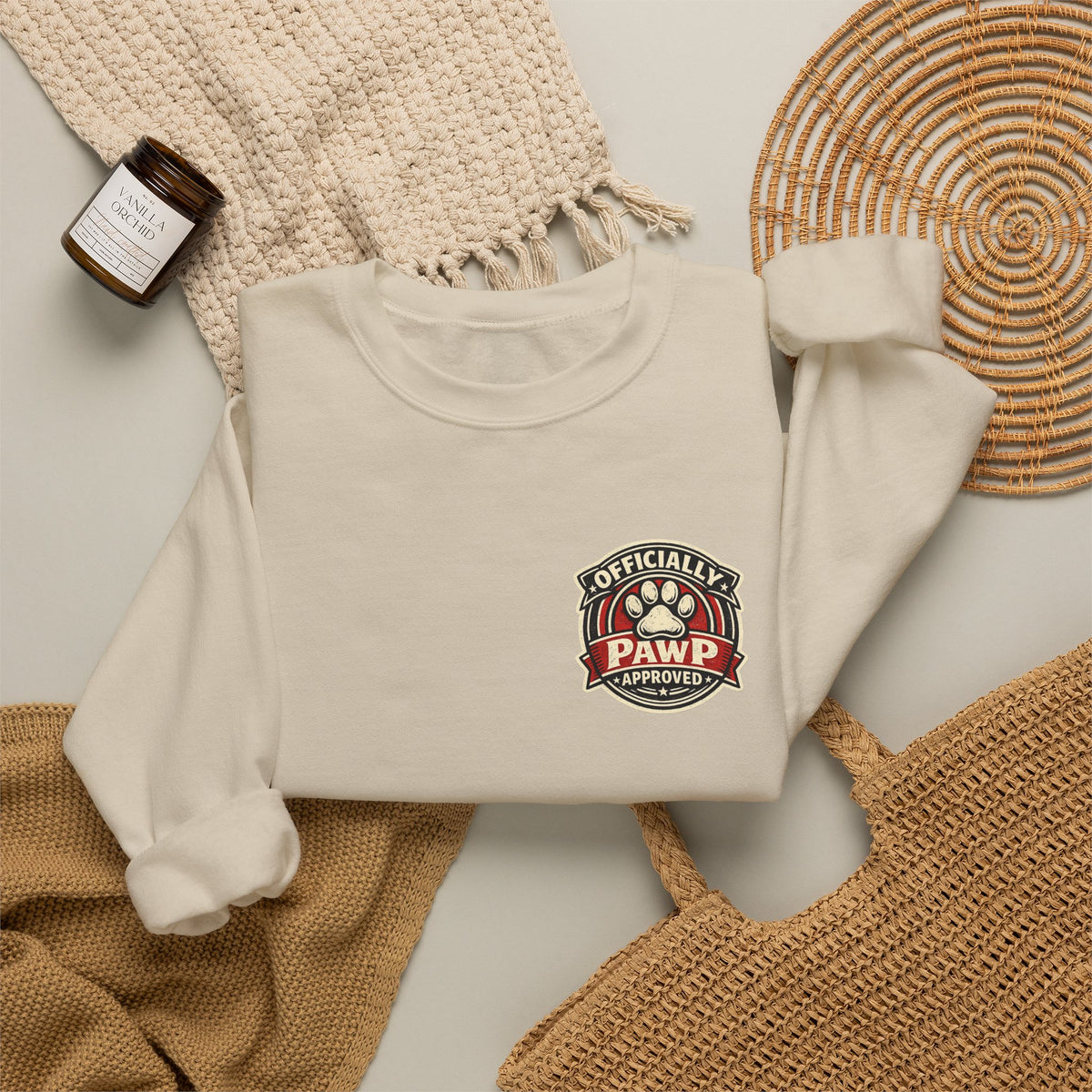 Olli The Boston Terrier Officially Licensed 'Pawp Approved' Crest Crewneck Sweatshirt