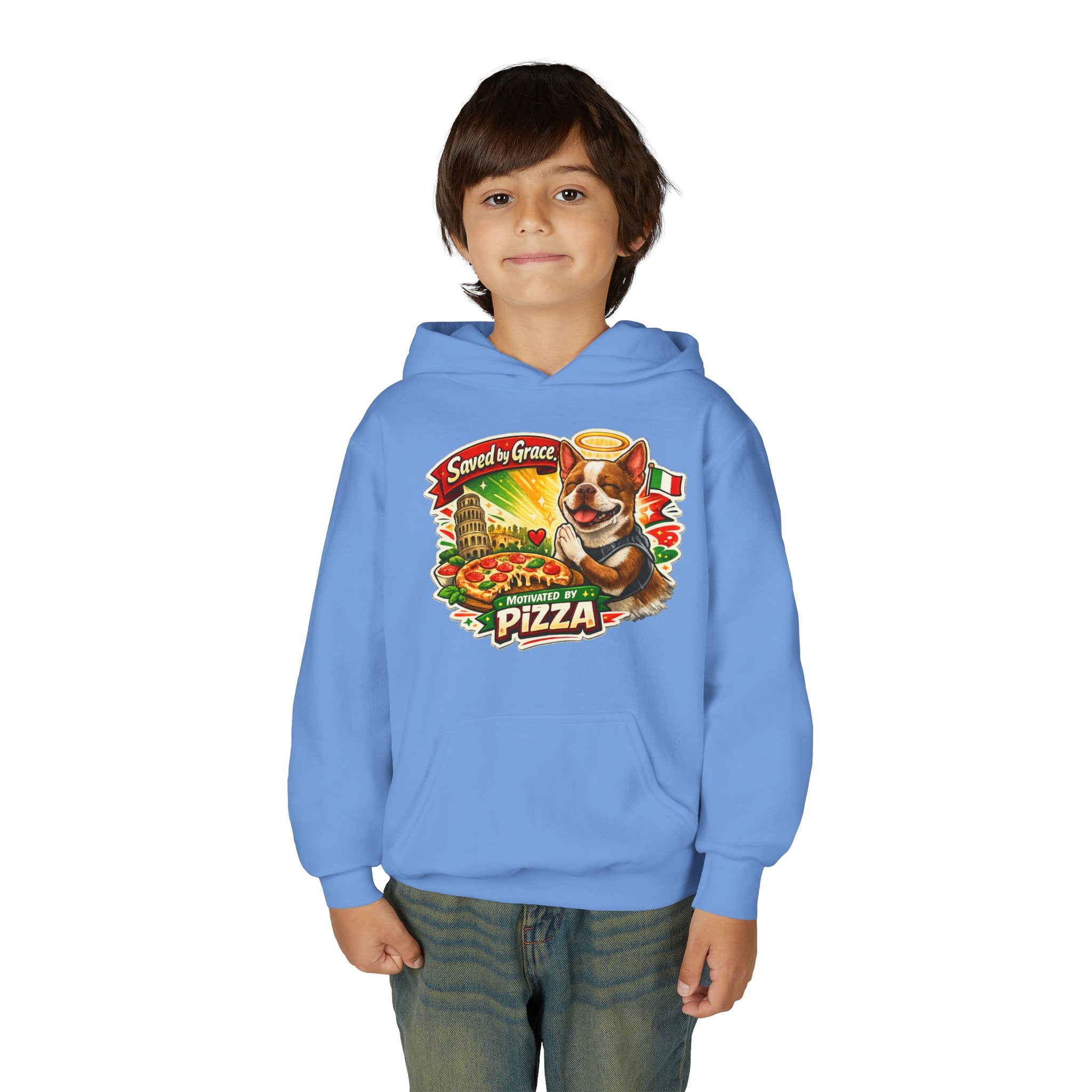 Olli the Boston Terrier Pizza Adventure Hoodie | My Nose Says This Way sweatshirt