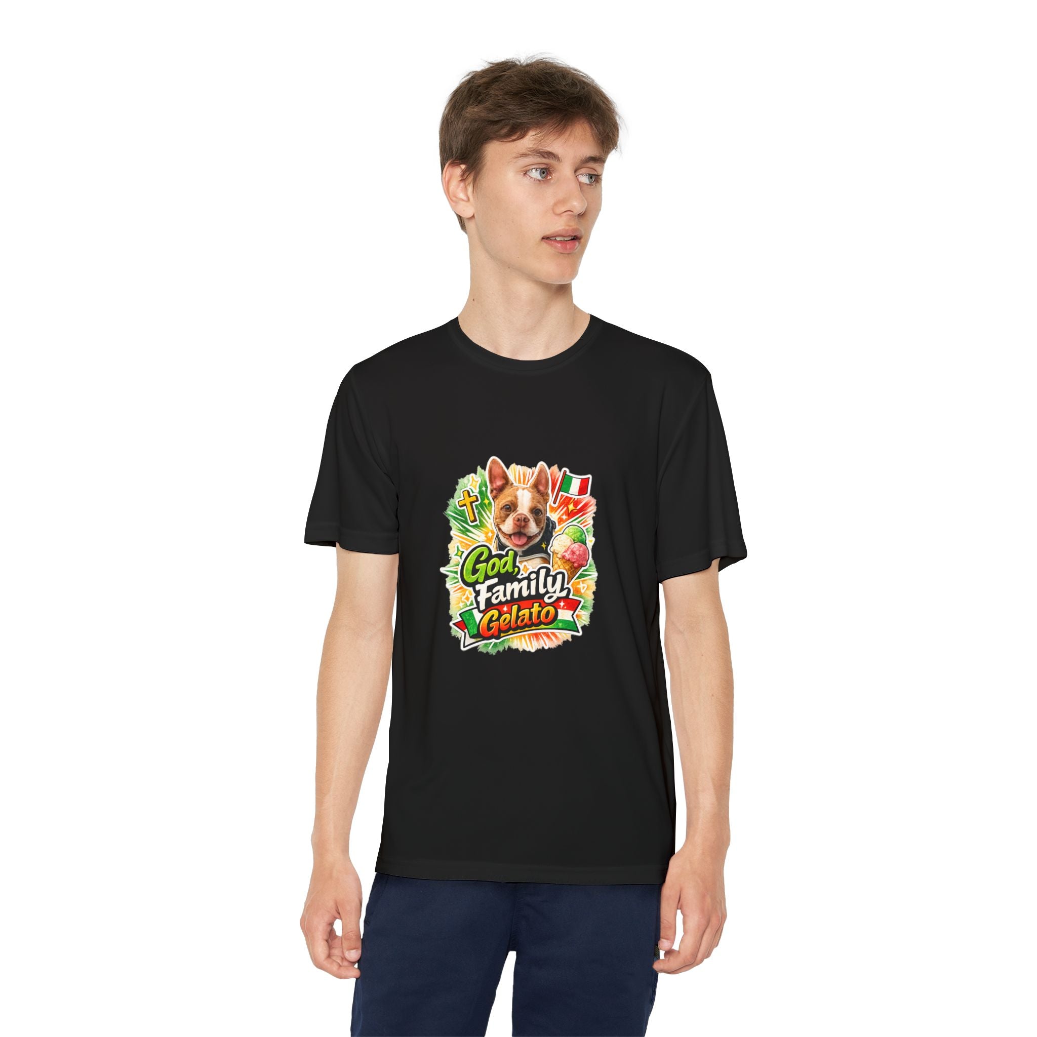 Youth Graphic Tee — 'God, Family, Gelato' Dog Logo