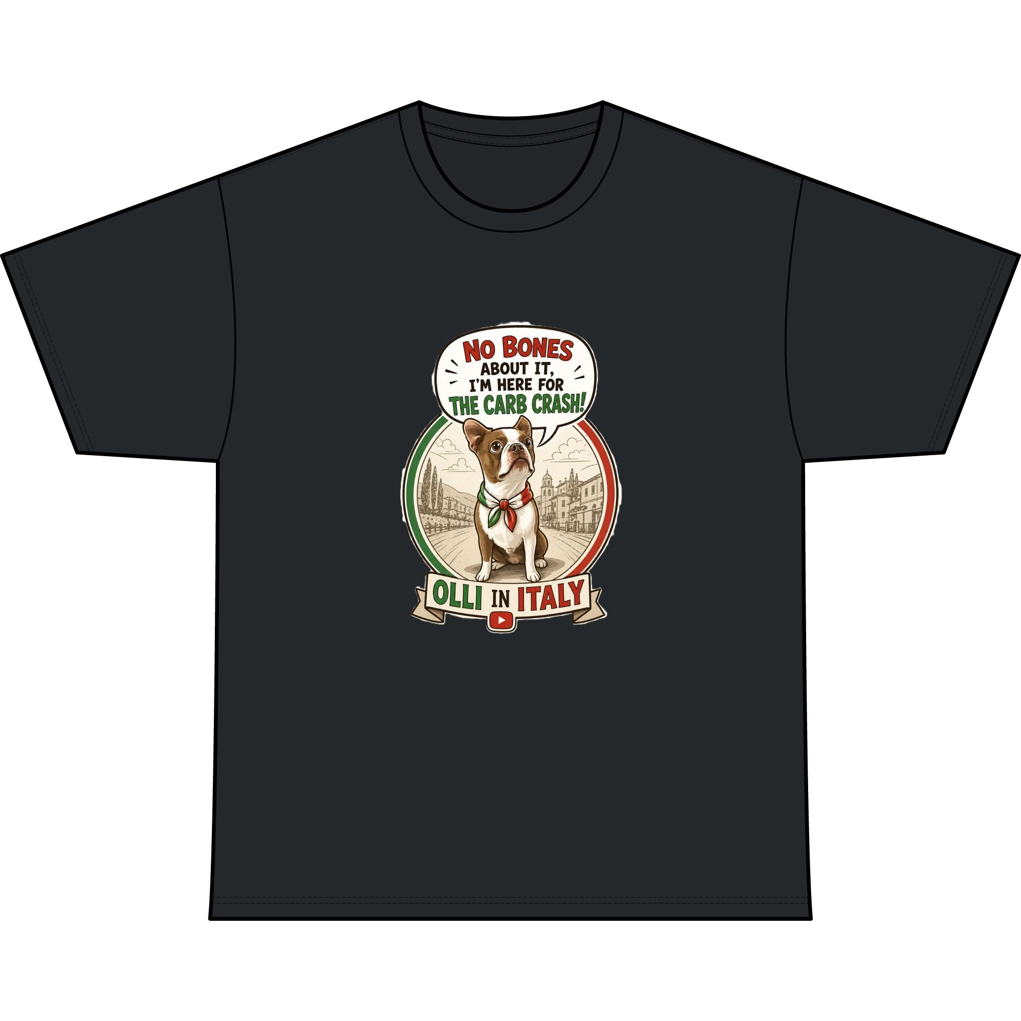 Olli in Italy Dog Graphic T-Shirt | Vintage Travel Illustration