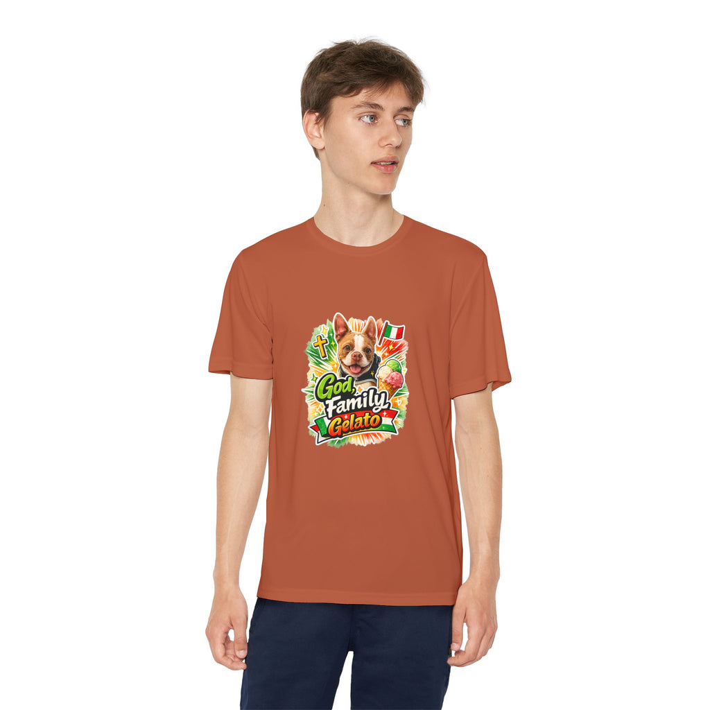 Youth Graphic Tee — 'God, Family, Gelato' Dog Logo