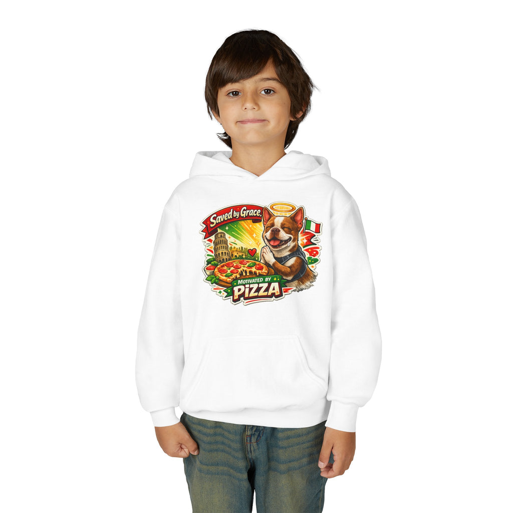 Olli the Boston Terrier Pizza Adventure Hoodie | My Nose Says This Way sweatshirt