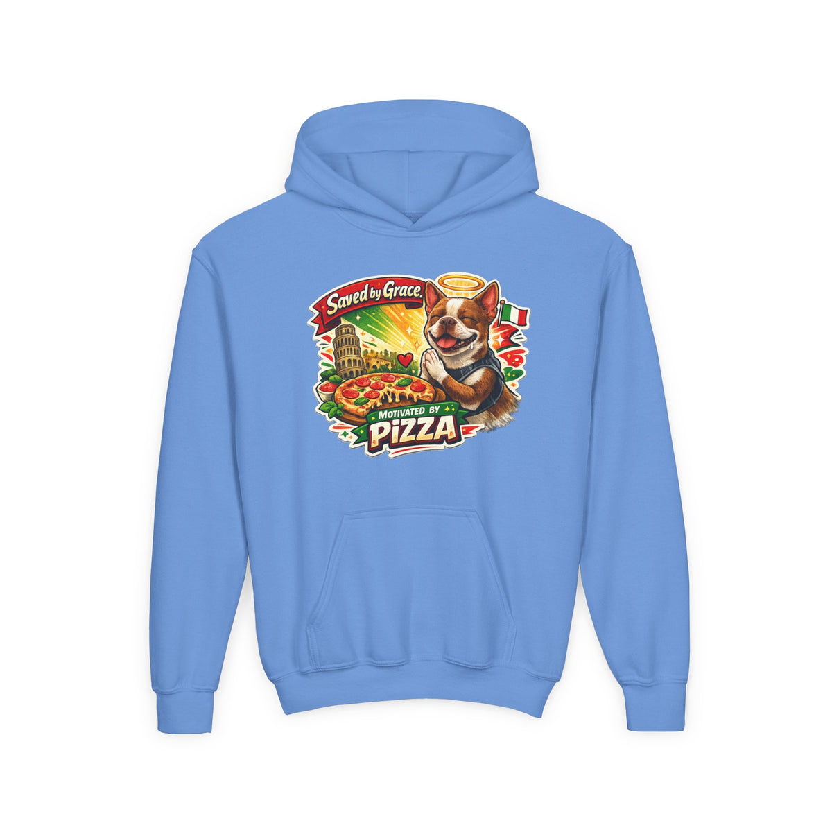 Olli the Boston Terrier Pizza Adventure Hoodie | My Nose Says This Way sweatshirt