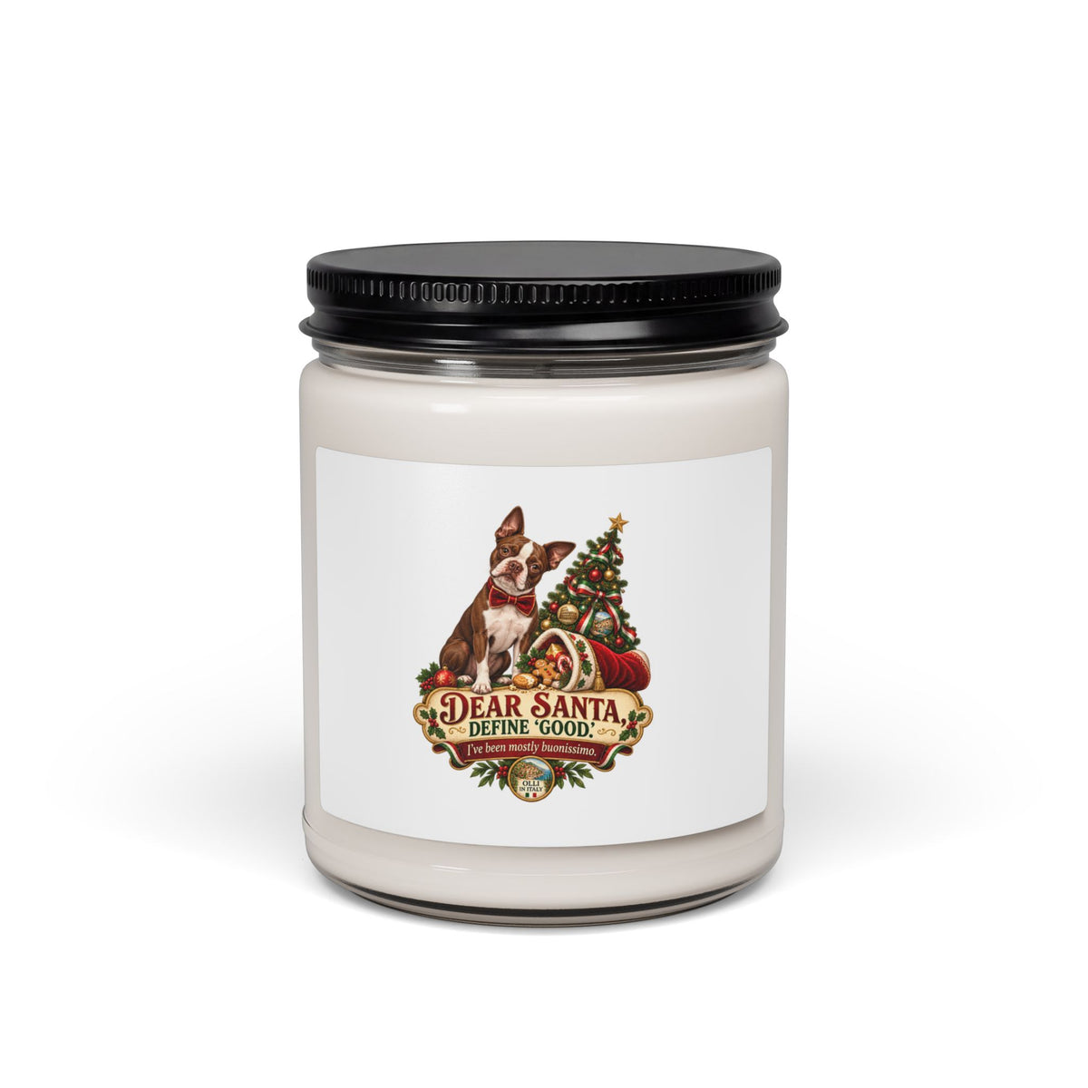 Dear Santa Dog Christmas Scented Soy Candle — 9oz Holiday Gift Candle