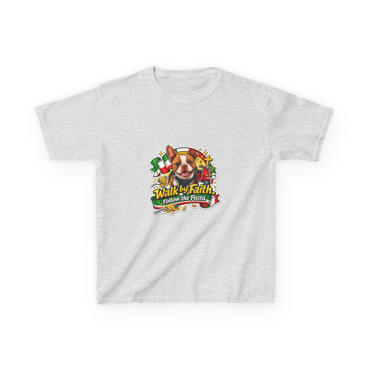 Kids Boston Terrier Walk by Faith Graphic Tee
