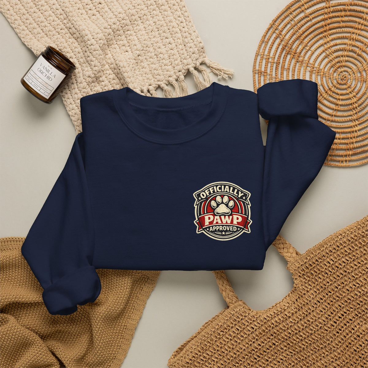 Olli The Boston Terrier Officially Licensed 'Pawp Approved' Crest Crewneck Sweatshirt