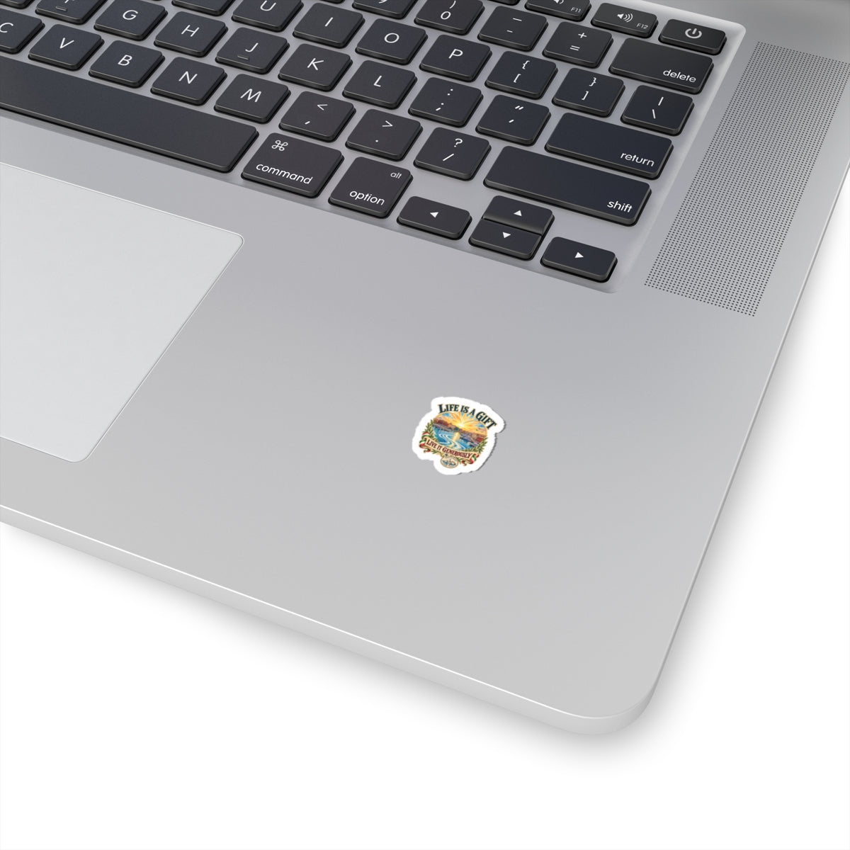 Life Is a Gift Scenic Sticker — 'Live It Generously' Inspirational Kiss-Cut Sticker