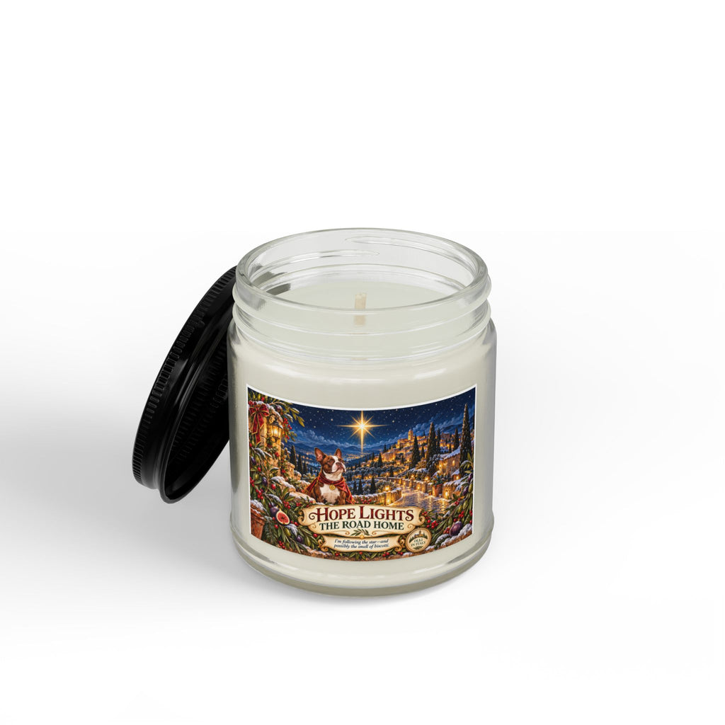 Holiday Soy Candle — BOSTON TERRIER "Hope Lights the Road Home" Scented Jar (4oz & 9oz)