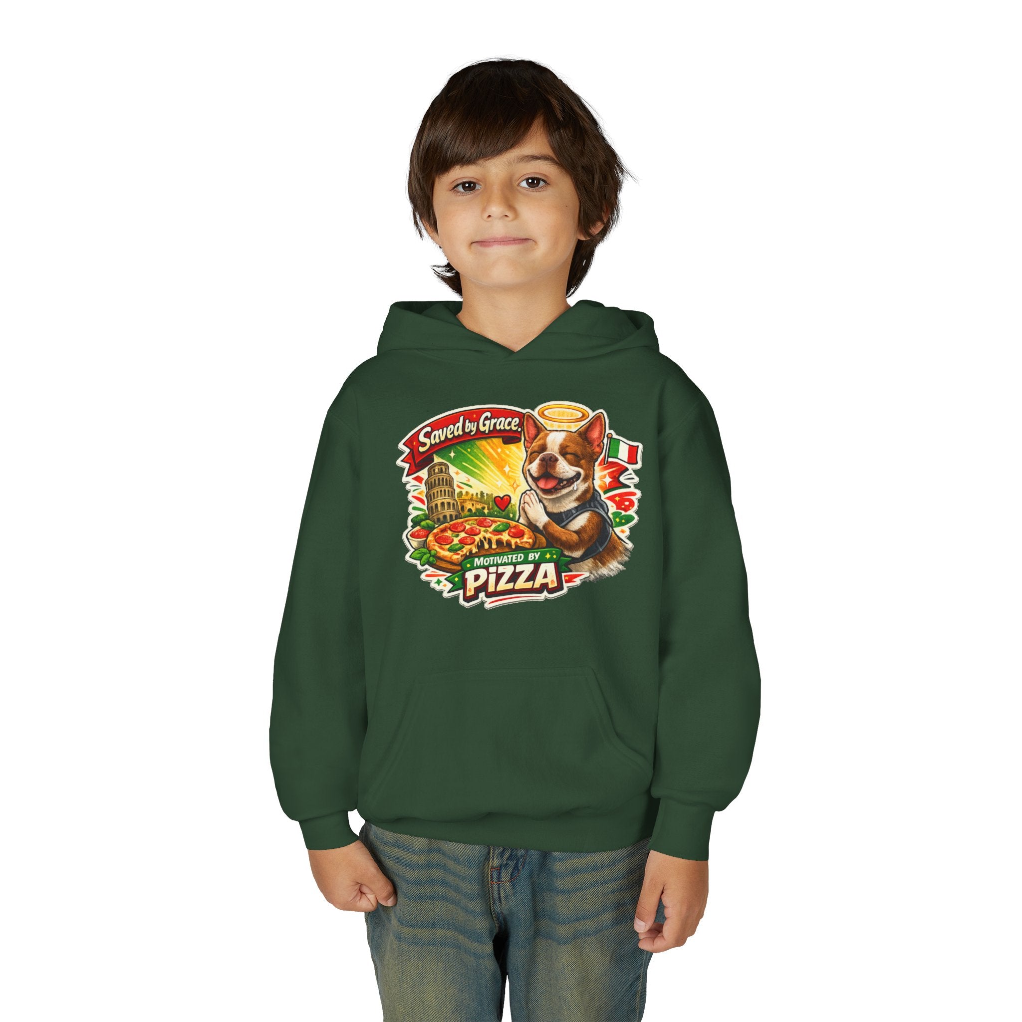 Olli the Boston Terrier Pizza Adventure Hoodie | My Nose Says This Way sweatshirt