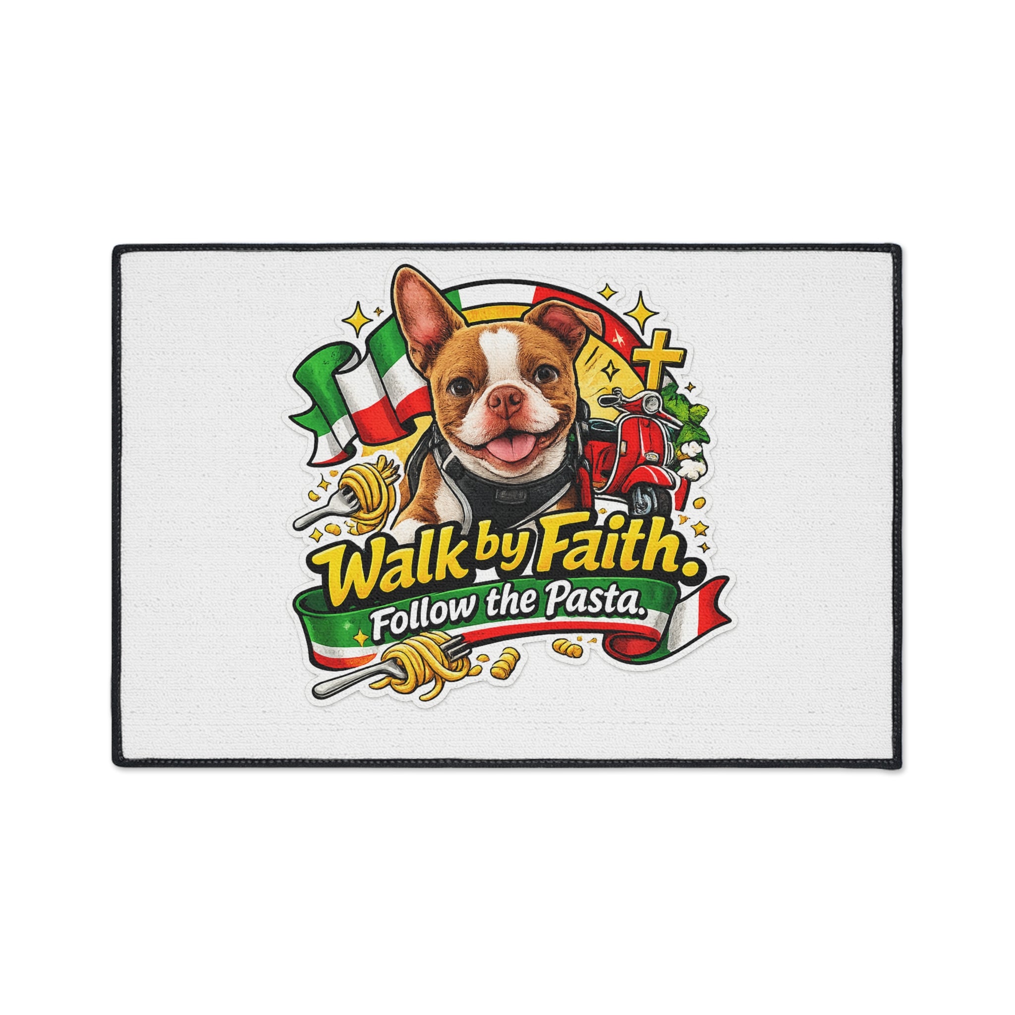 Walk by Faith Follow the Pasta Floor Mat | Italian Dog Design