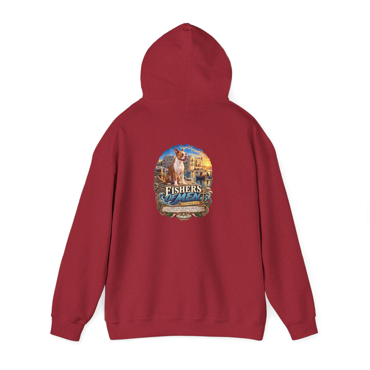 Fishers Indiana Hoodie — Vintage Lakeside Harbor Illustration