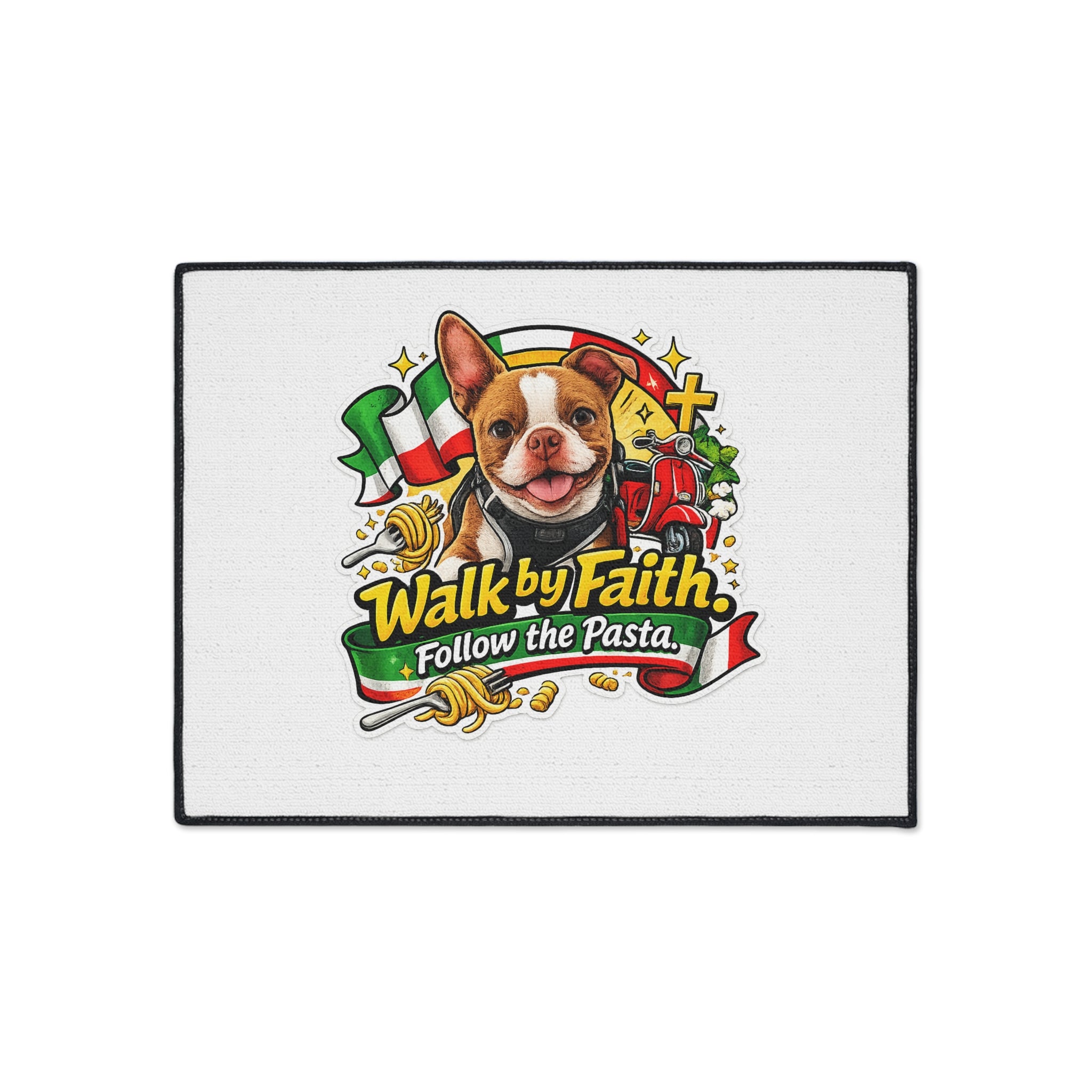 Walk by Faith Follow the Pasta Floor Mat | Italian Dog Design