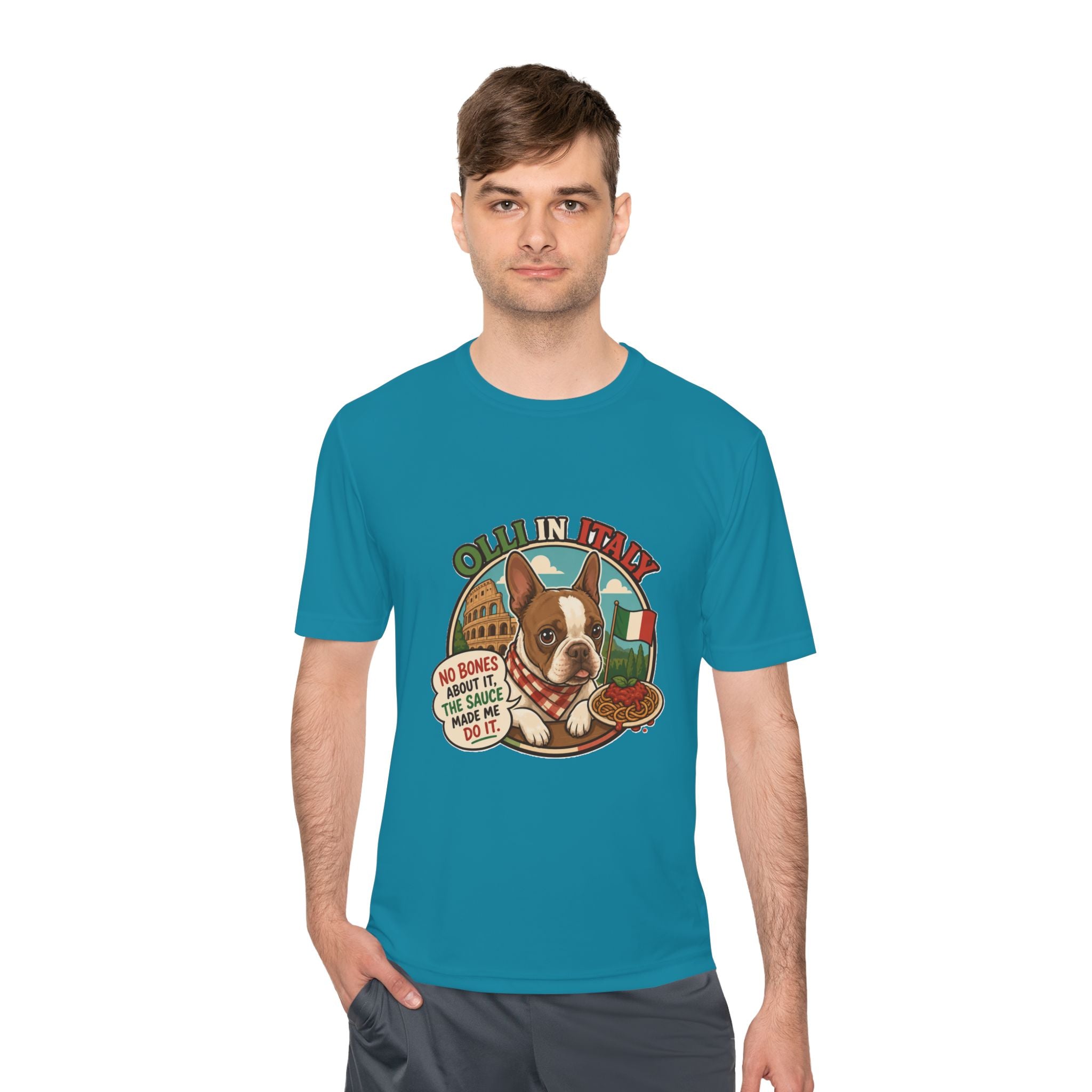 Olli In Italy Boston Terrier Tee | Italian Food Pizza Dog Design