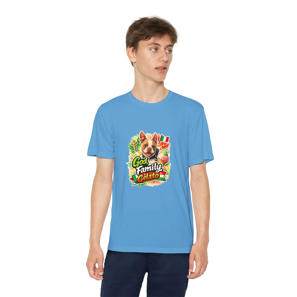 Youth Graphic Tee — 'God, Family, Gelato' Dog Logo
