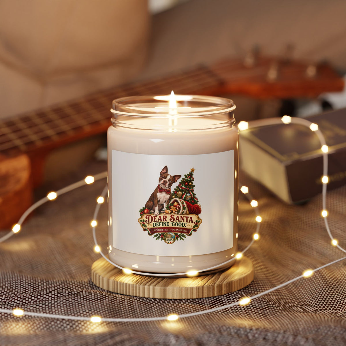Dear Santa Dog Christmas Scented Soy Candle — 9oz Holiday Gift Candle