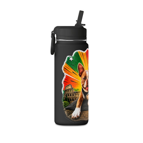 Boston Terrier Pop Art Mini Water Bottle 20oz | Colorful Dog Illustration