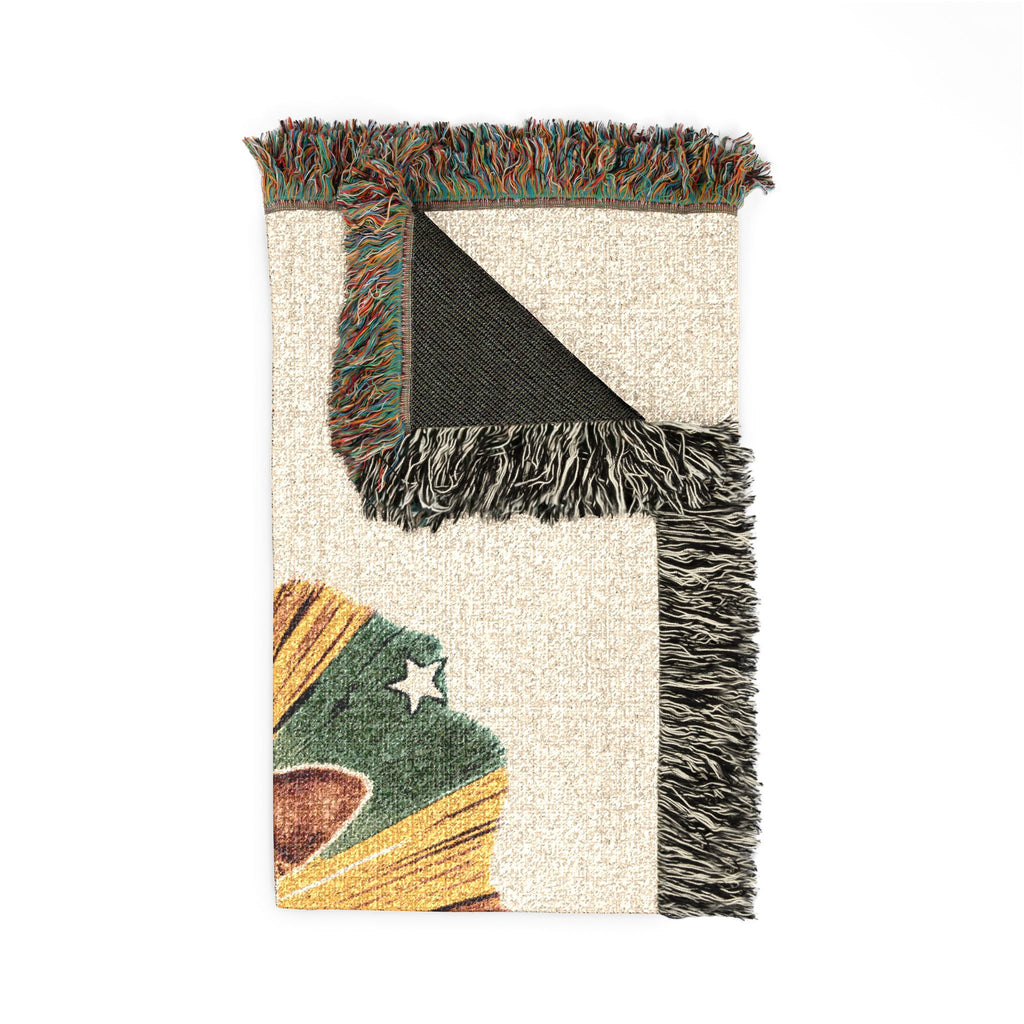 Olli in Italy dog illustration Woven Blanket | travel retro pet throw