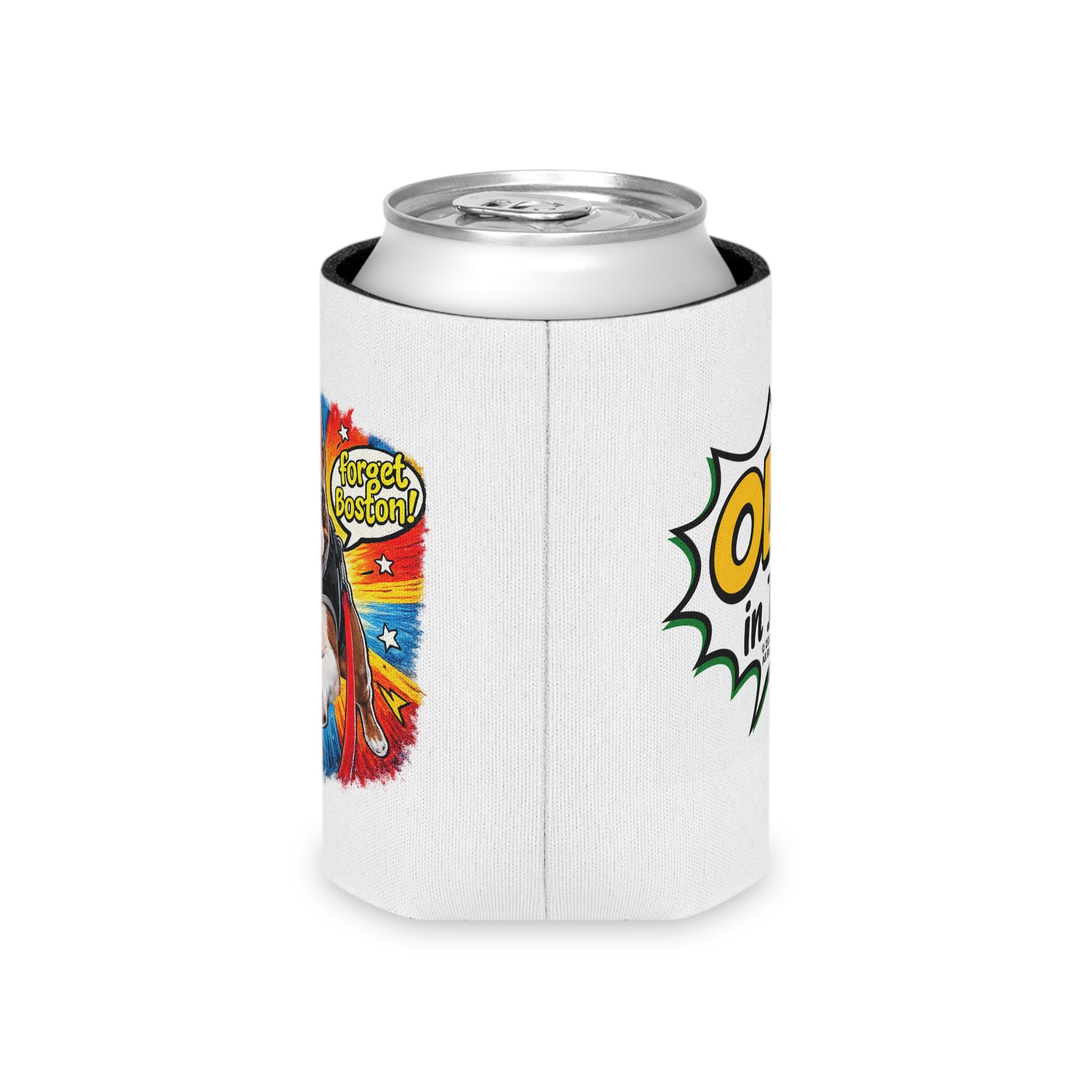Boston Terrier Cartoon Can Cooler | Funny Dog Illustration, Comic Style
