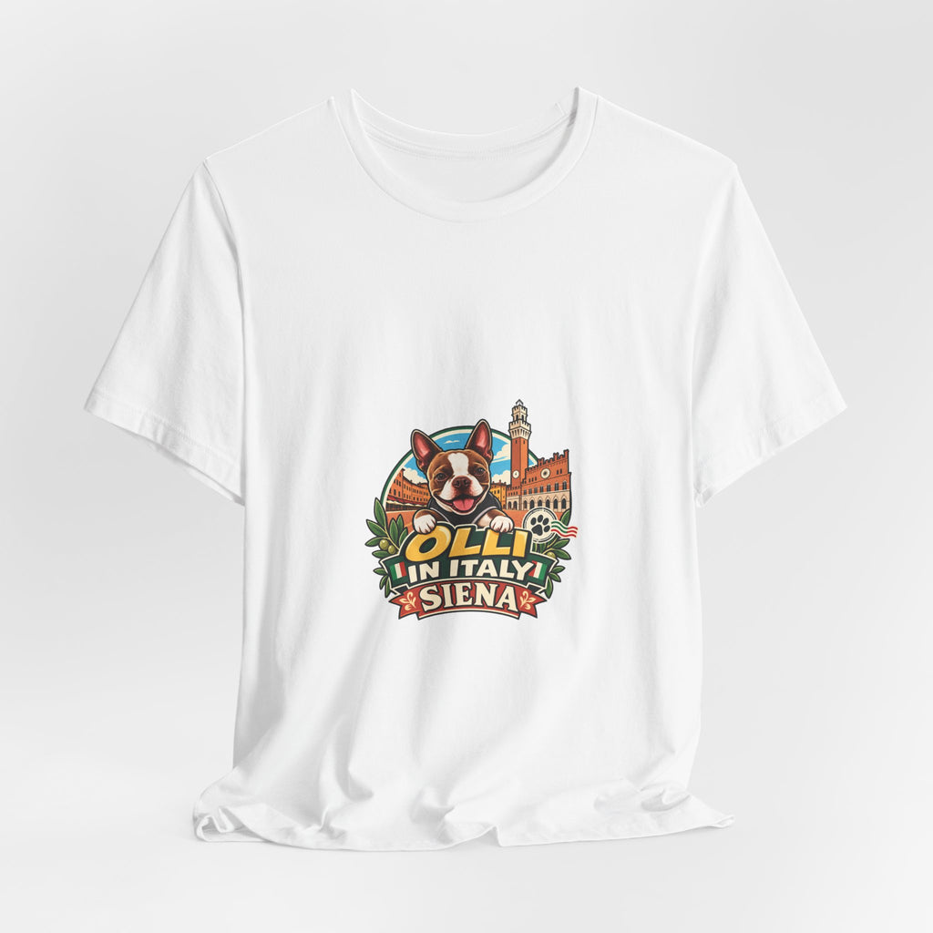 Olli in Italy Siena Boston Terrier Unisex T-Shirt | Italy Travel Tee