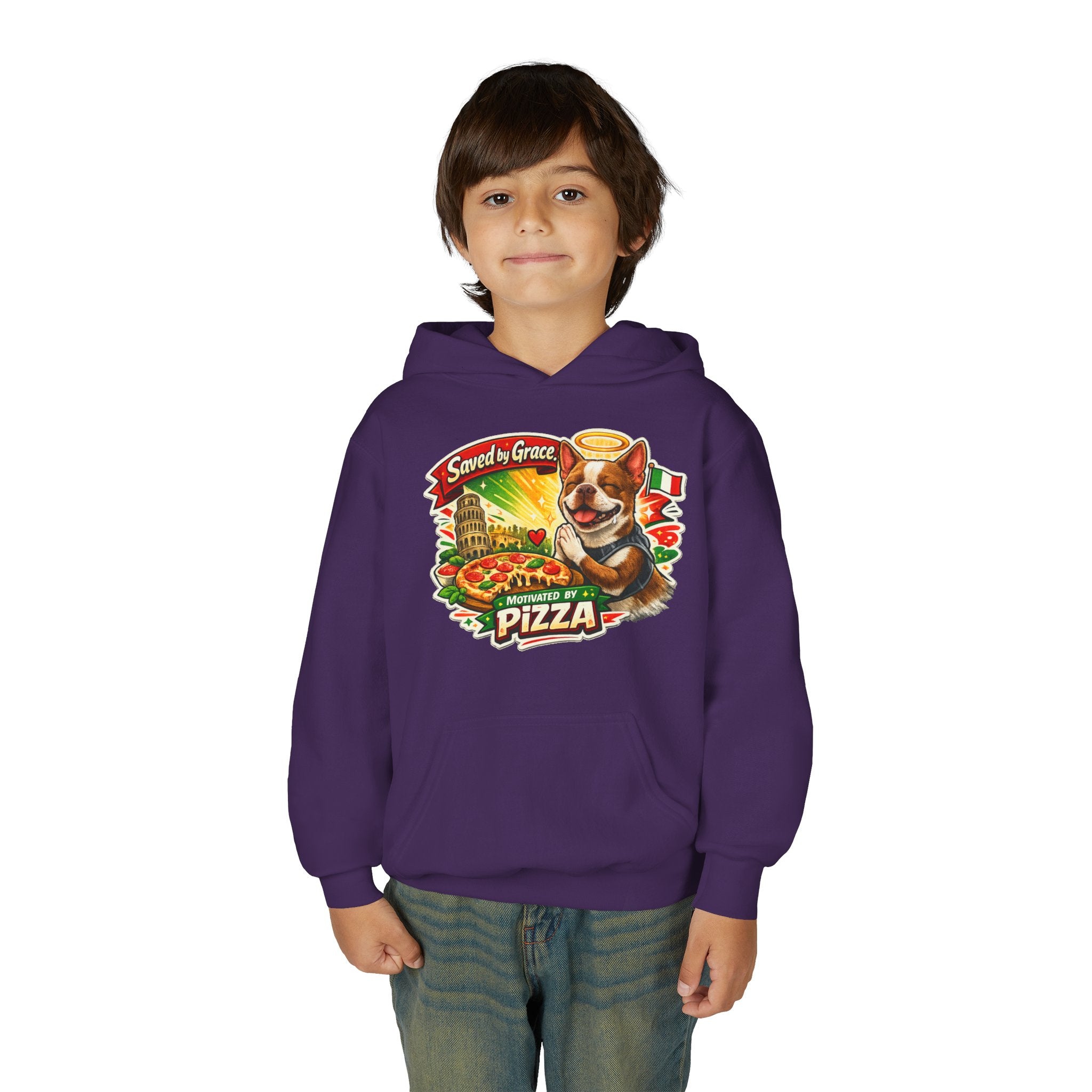 Olli the Boston Terrier Pizza Adventure Hoodie | My Nose Says This Way sweatshirt